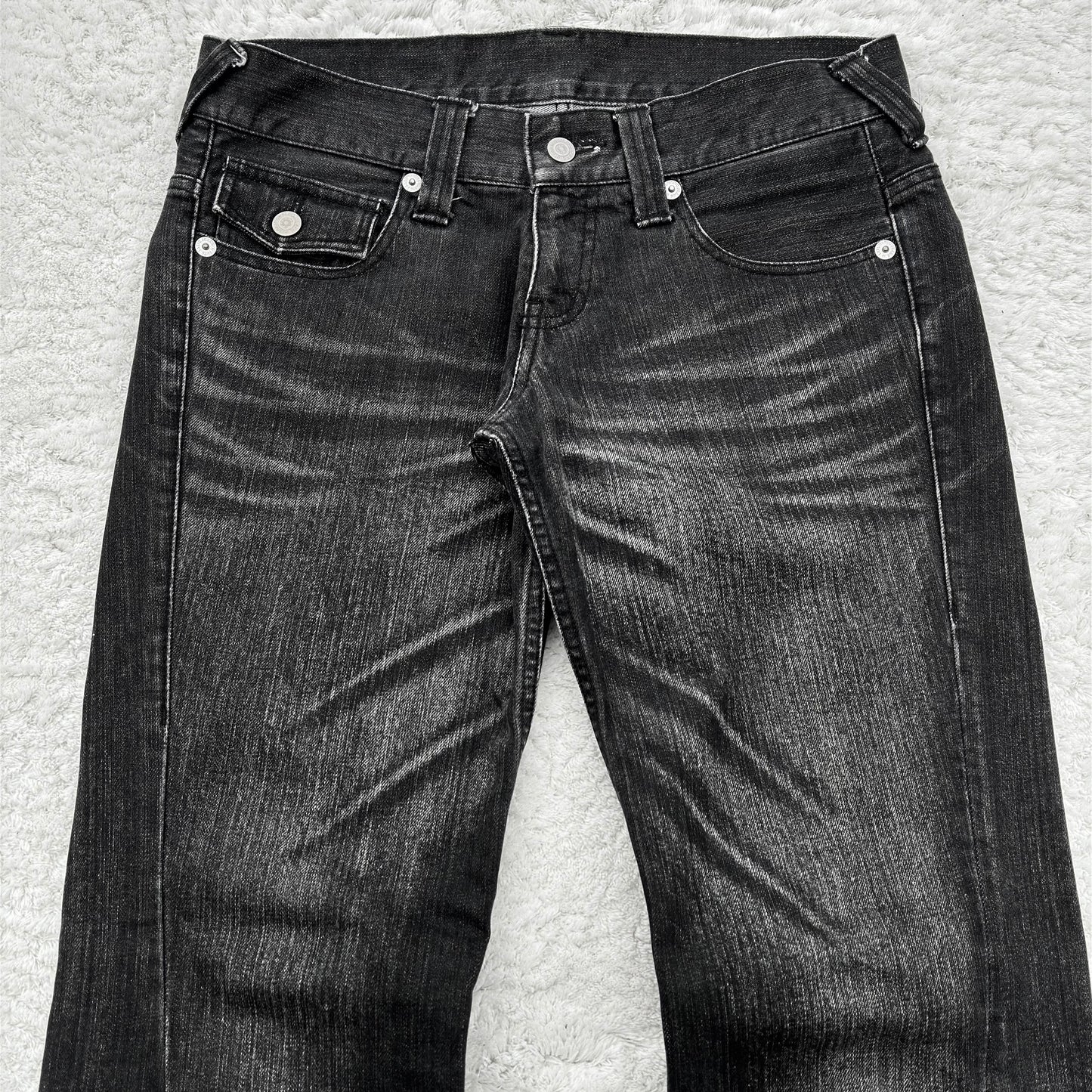 Tornado Mart Whisker Wash Spiral Flared Jeans