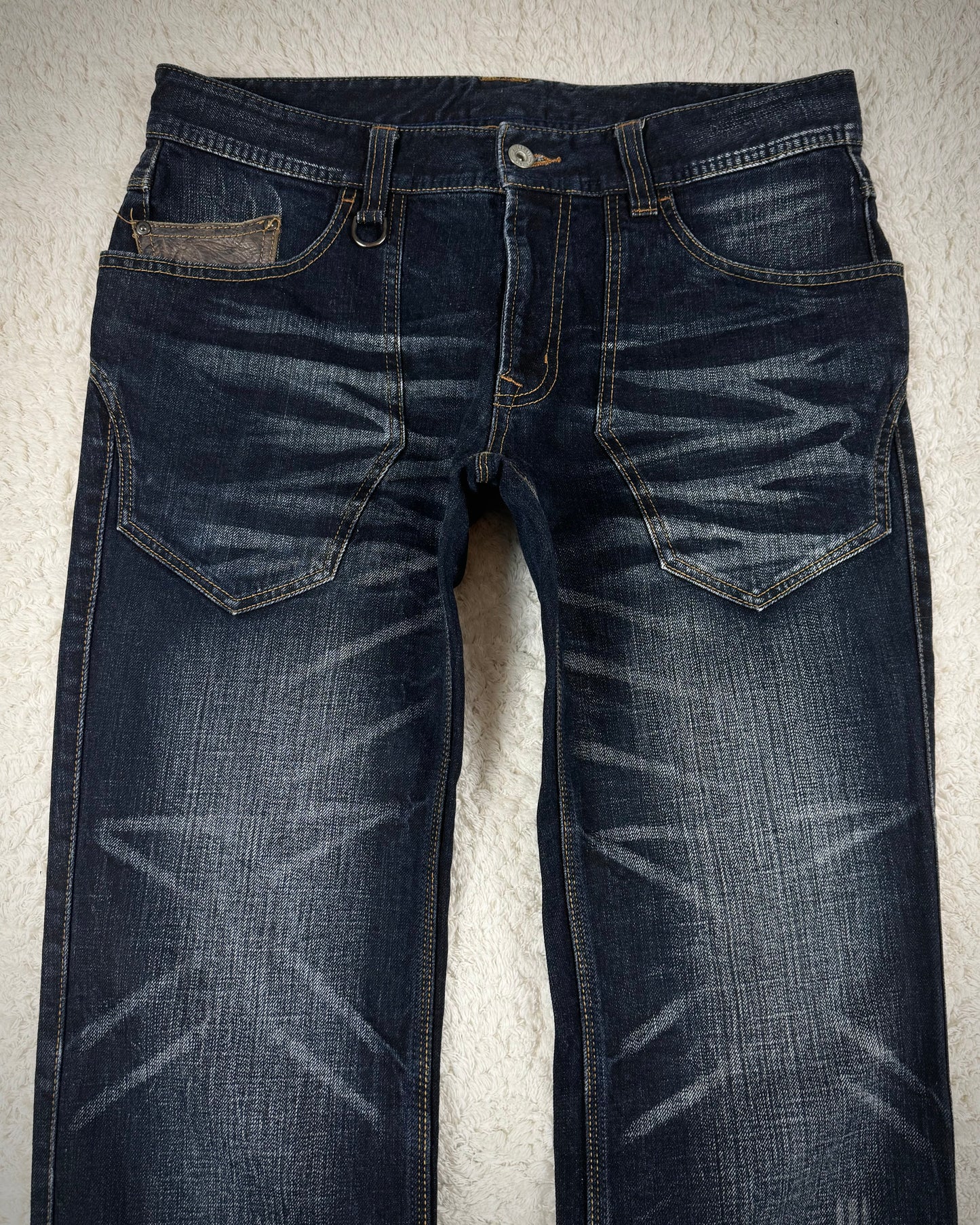 Hide Aways Vintage Leather Pocket Bootcut Denim