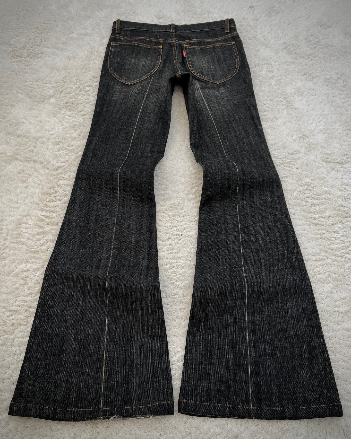 Tornado Mart Mud Claw Marks Washed Bell Bottom Flared Jeans