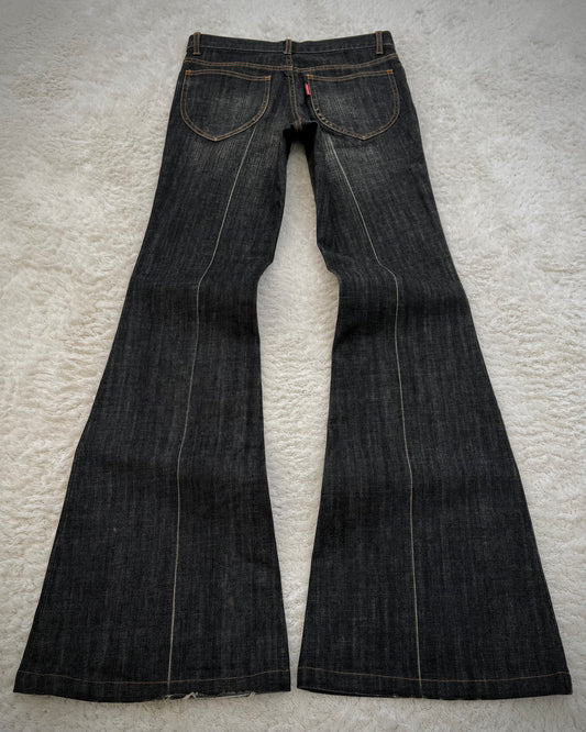 Tornado Mart Mud Claw Marks Washed Bell Bottom Flared Jeans