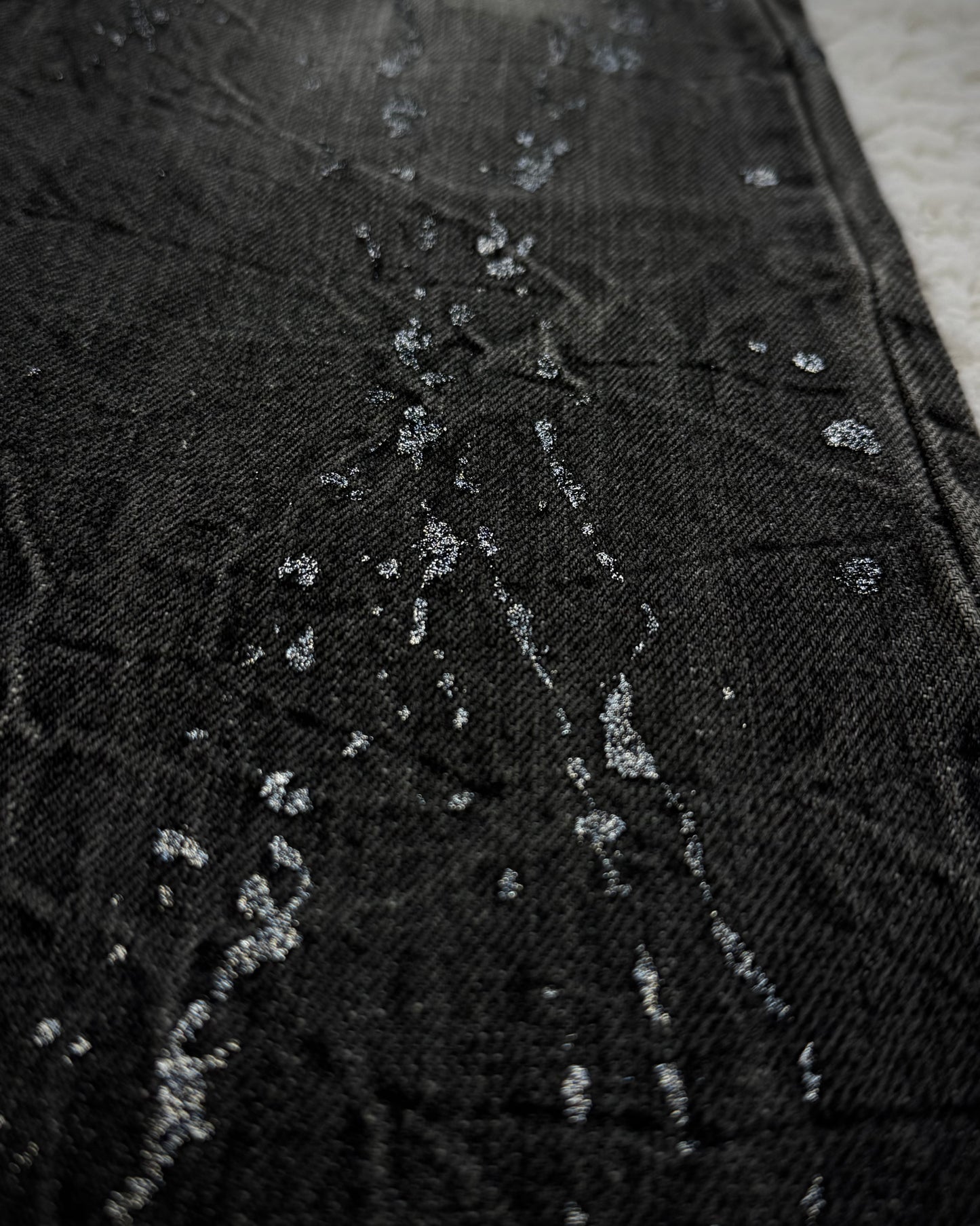 Midas Silver Splatter Coated Distressed Bootcut Denim