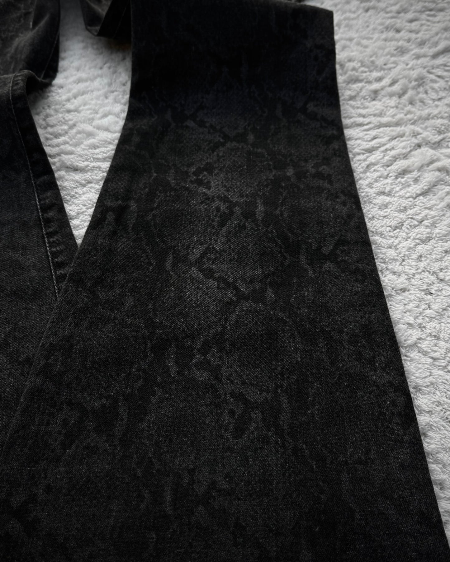 Tornado Mart Snakeskin Pattern Flared Jeans