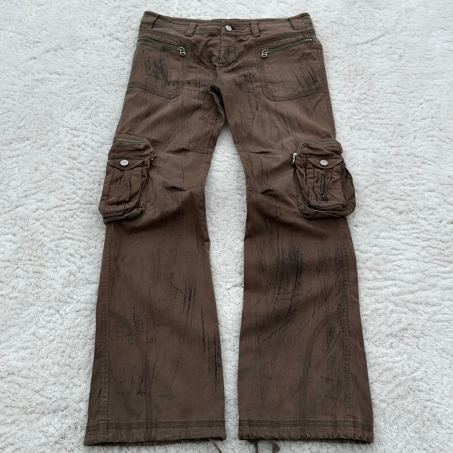 Glad News Earthy Textured Bootcut Cargo Pants
