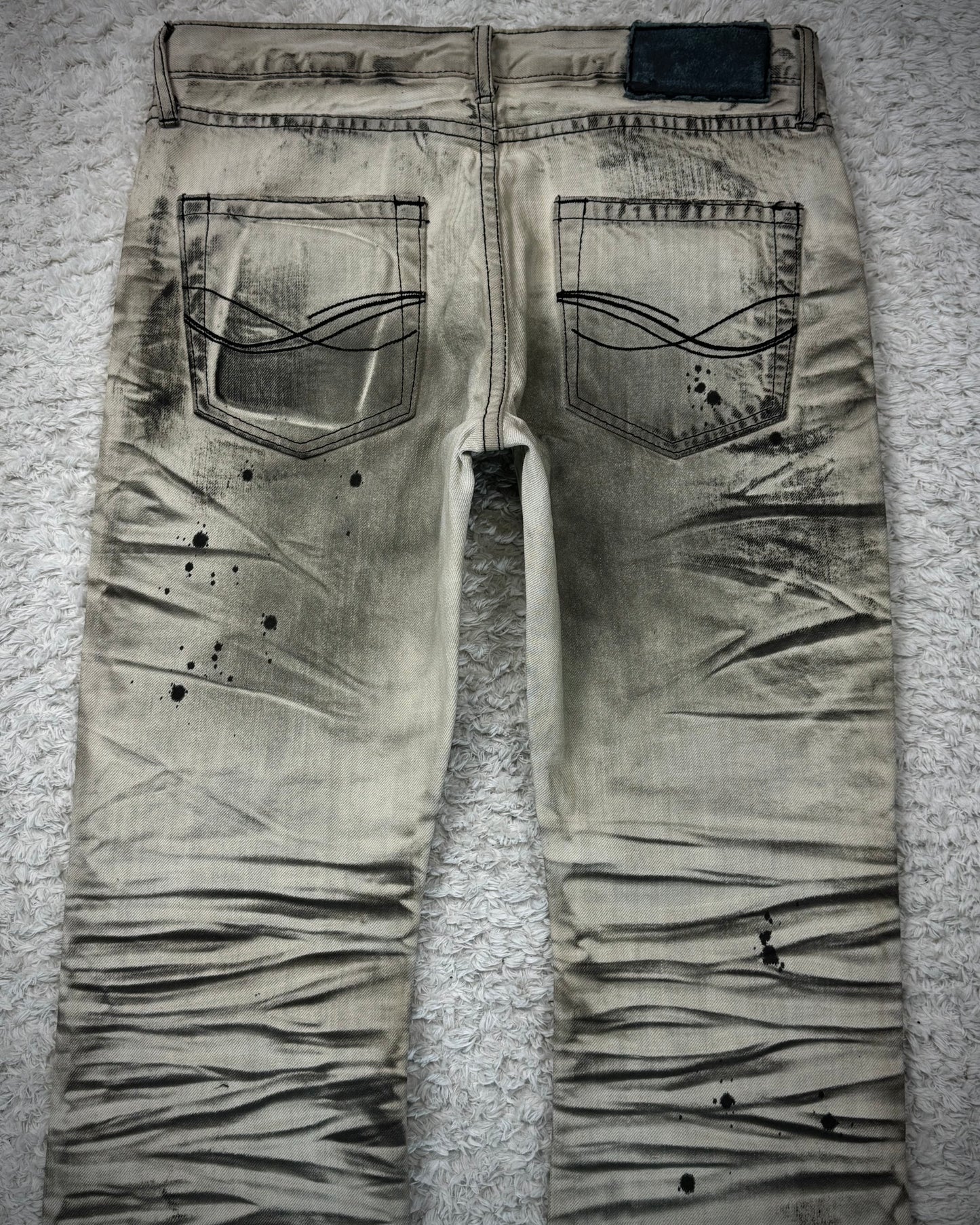 CavariA Leopard Repaired Clawmarks Bootcut Denim