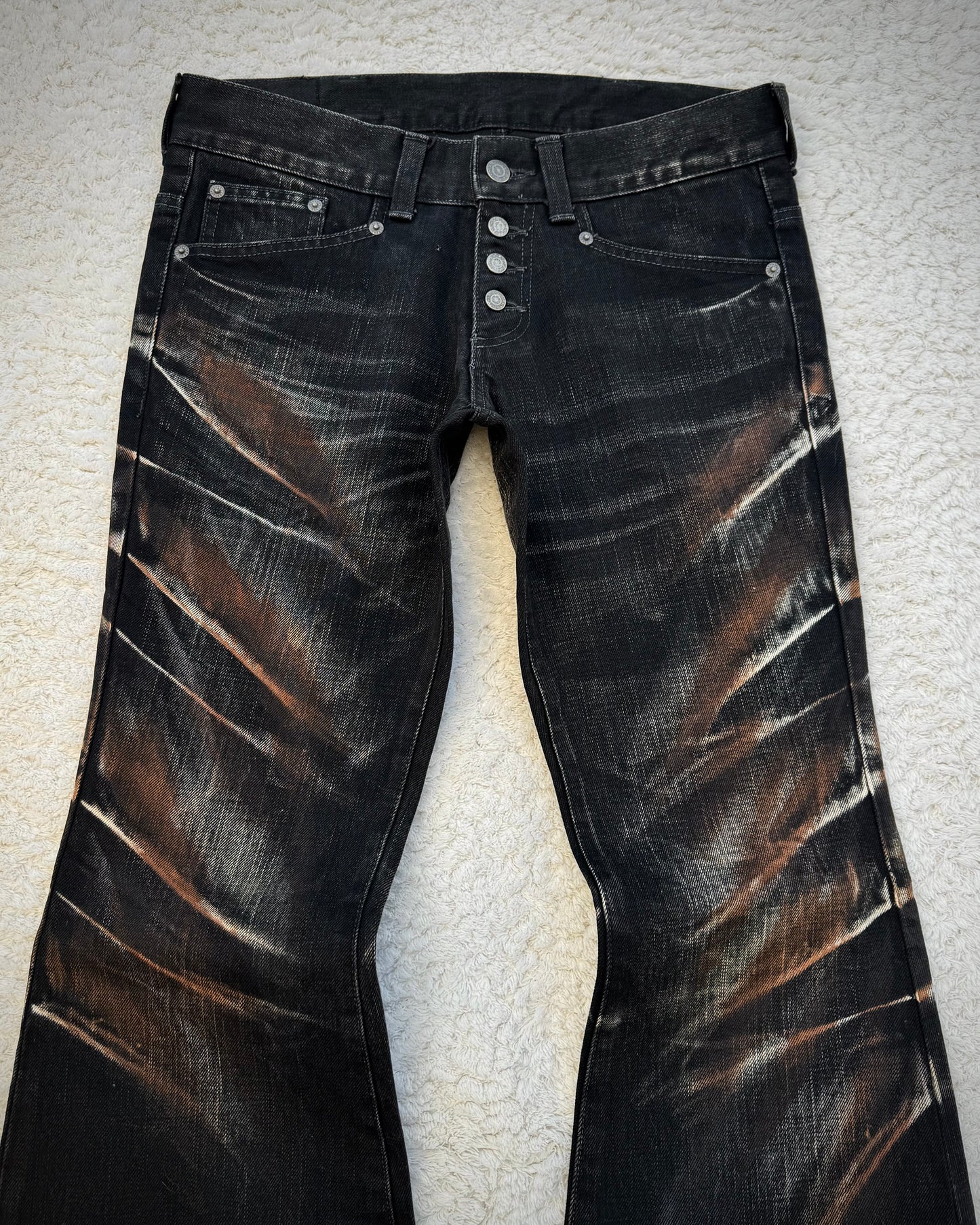 Tornado Mart Mud Claw Marks Washed Flared Jeans