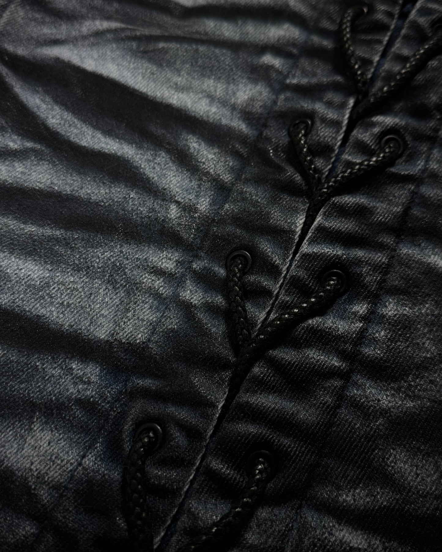 Tornado Mart Clawmark Washed Spiral Lace Up Flared Jeans