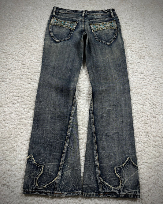 Semantic Design Studded Back Pocket Flared Jeans