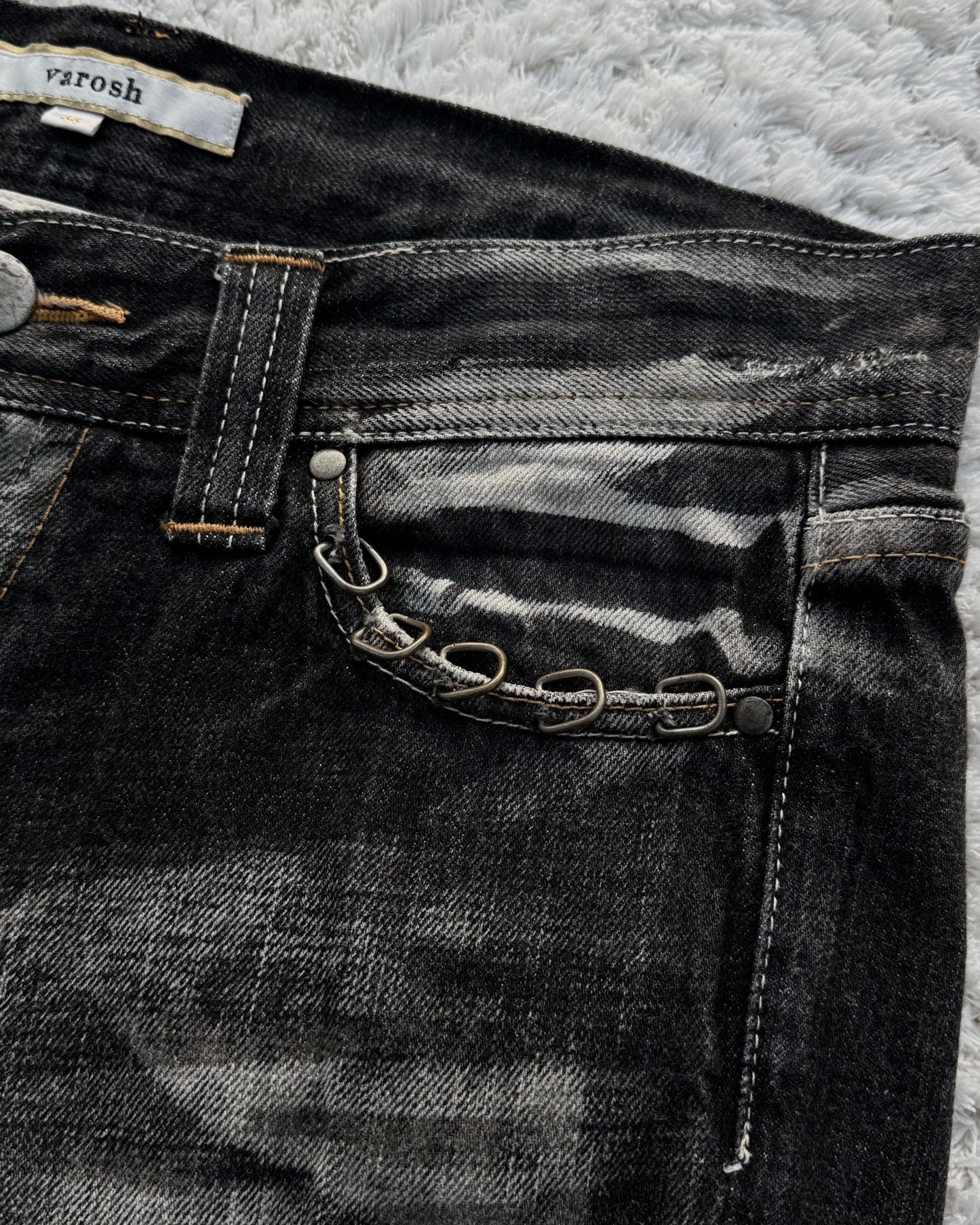 Varosh Pierced Distressed Flared Jeans