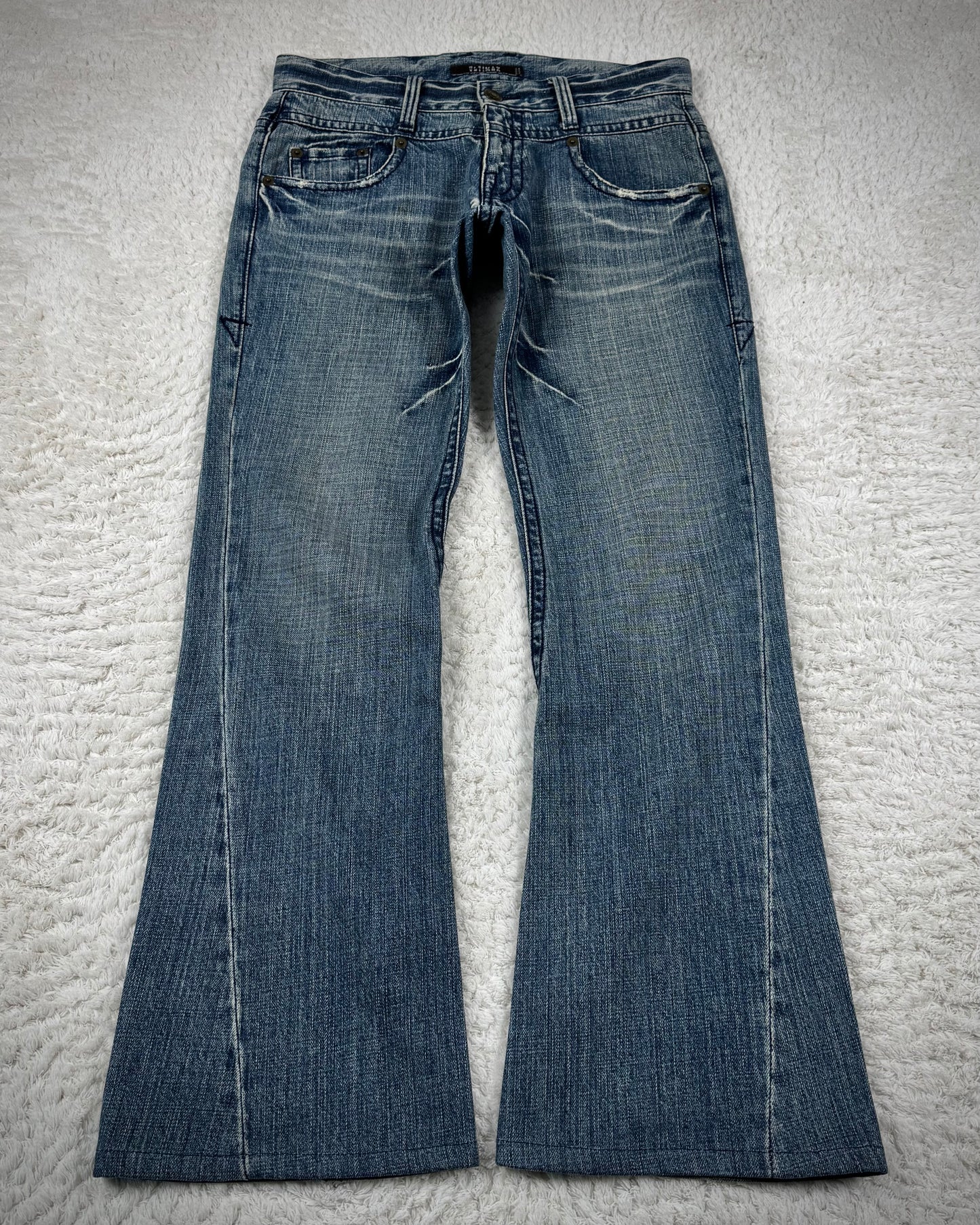 Ultimax Vintage Studded Spiral Flared Jeans