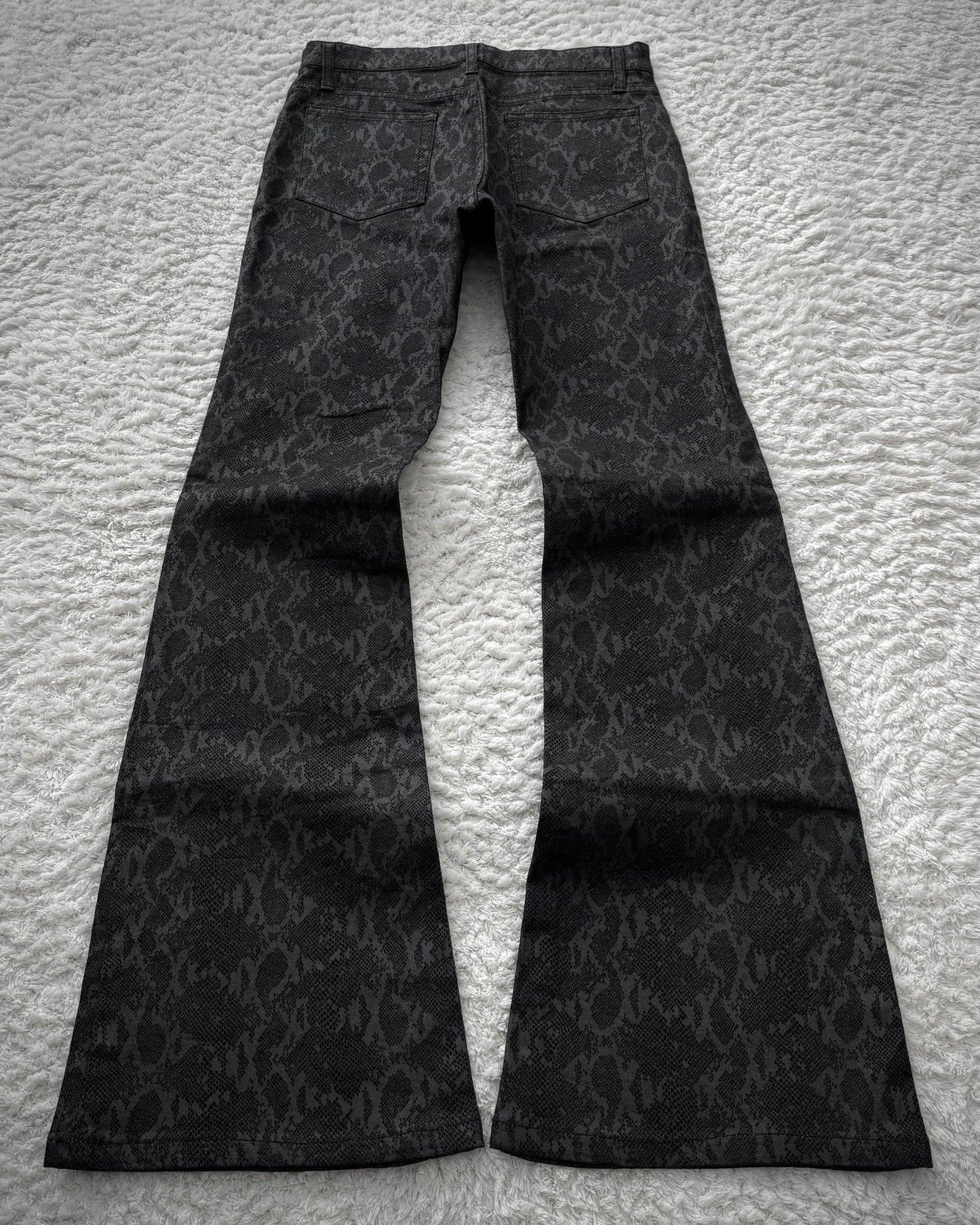 Bison Snakeskin Pattern Flared Pants