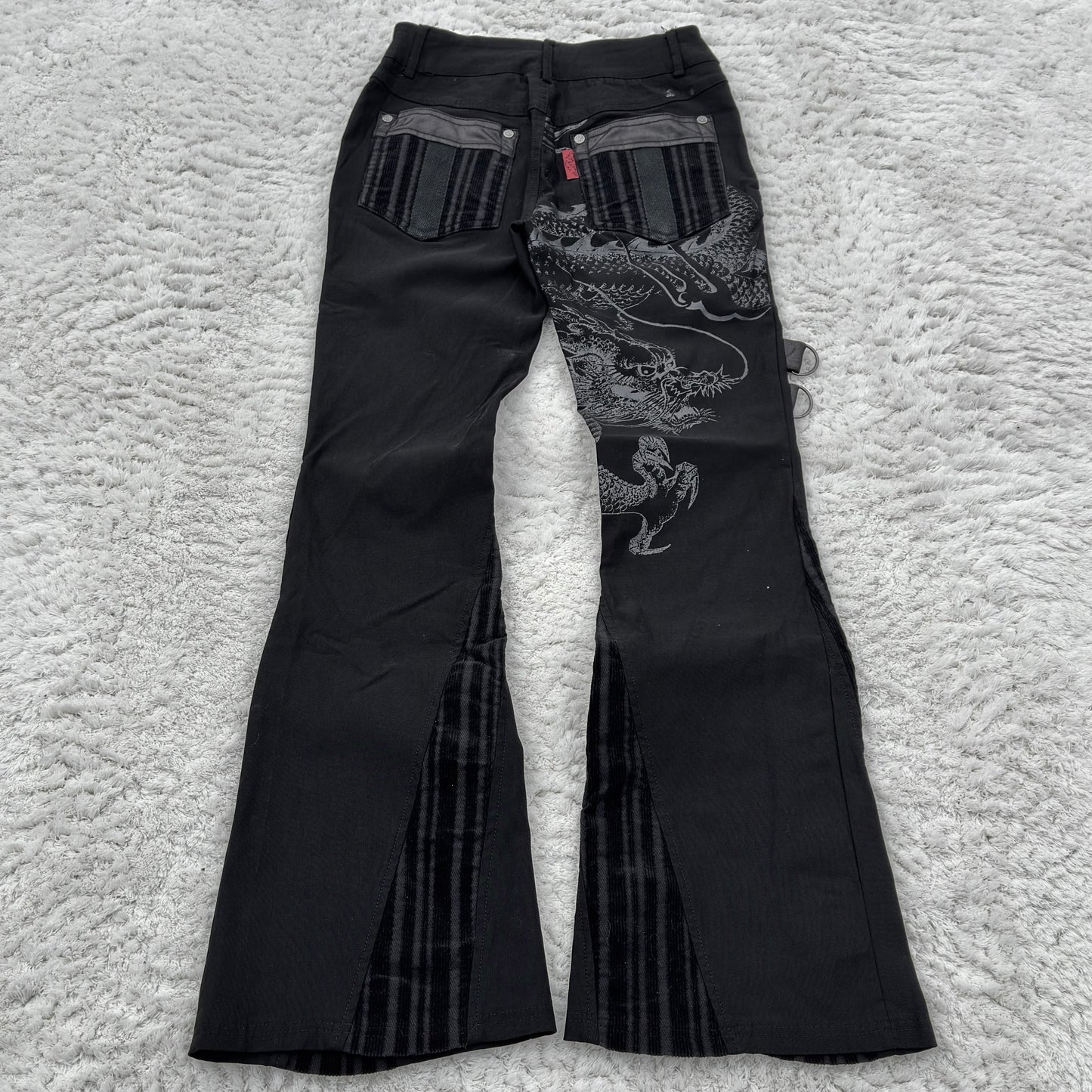 Ozz Croce Dragon Print Flared Pants