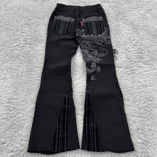 Ozz Croce Dragon Print Flared Pants