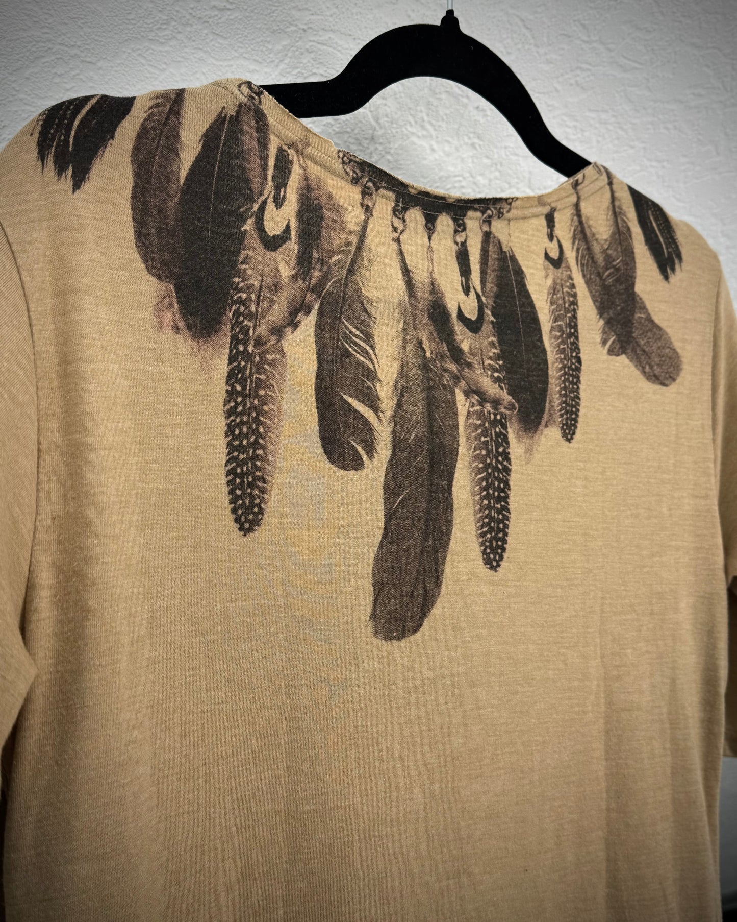 Dope Double Layered Feather Necklace T-Shirt