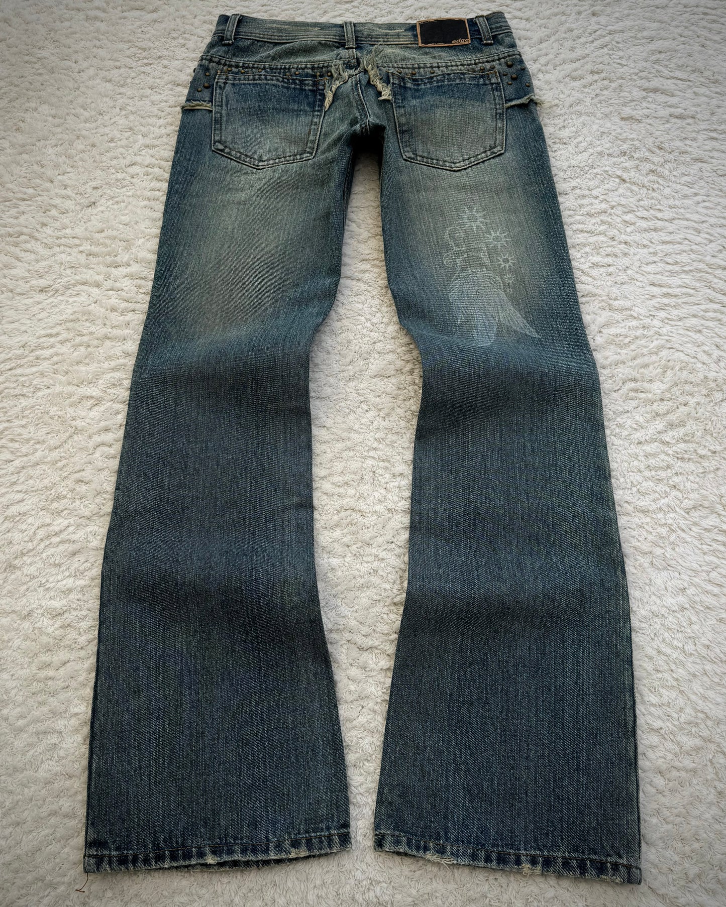 G-Land Edge Studded Distressed Bootcut Jeans