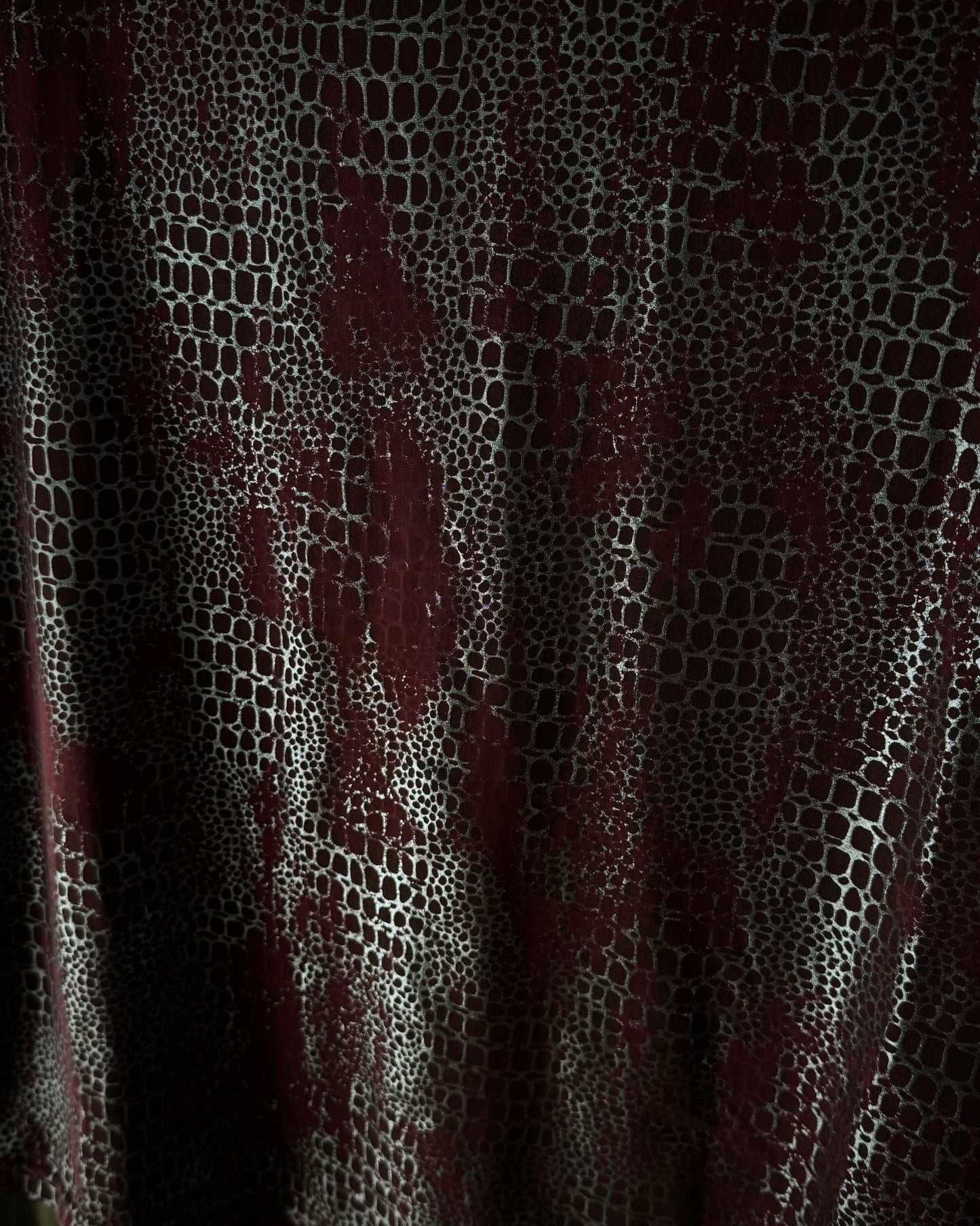 Tornado Mart Bordeaux Silver Snakeskin Pattern T-Shirt