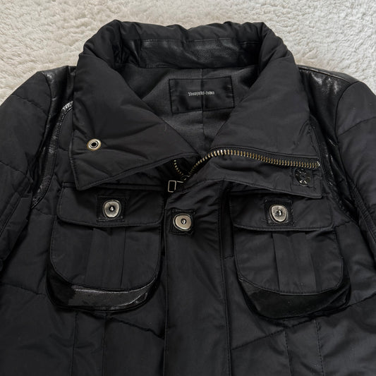 Yasuyuki Ishii Leather Detailed Gas Mask Puffer Jacket