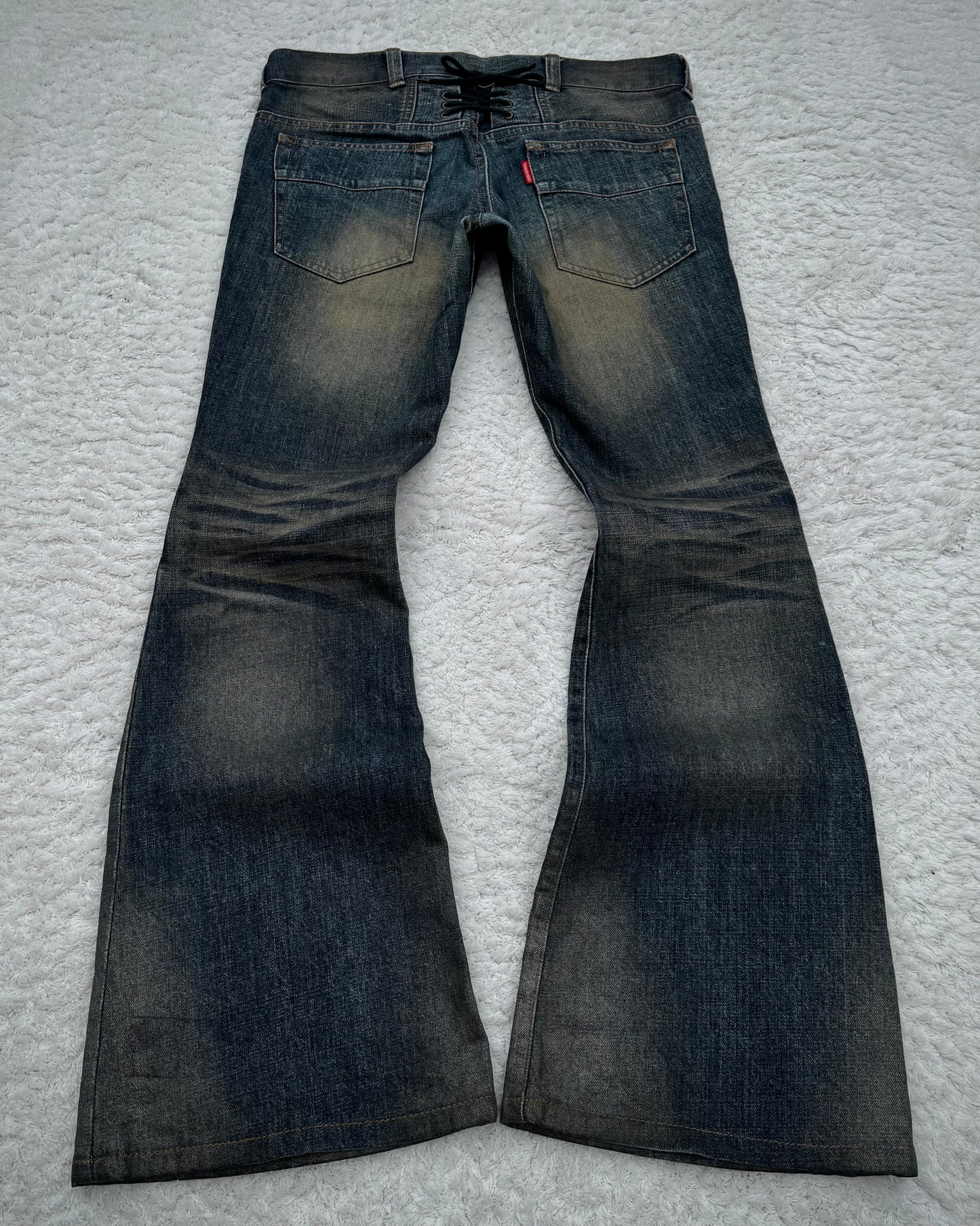 Tornado Mart Whisker Mud Wash Flared Jeans