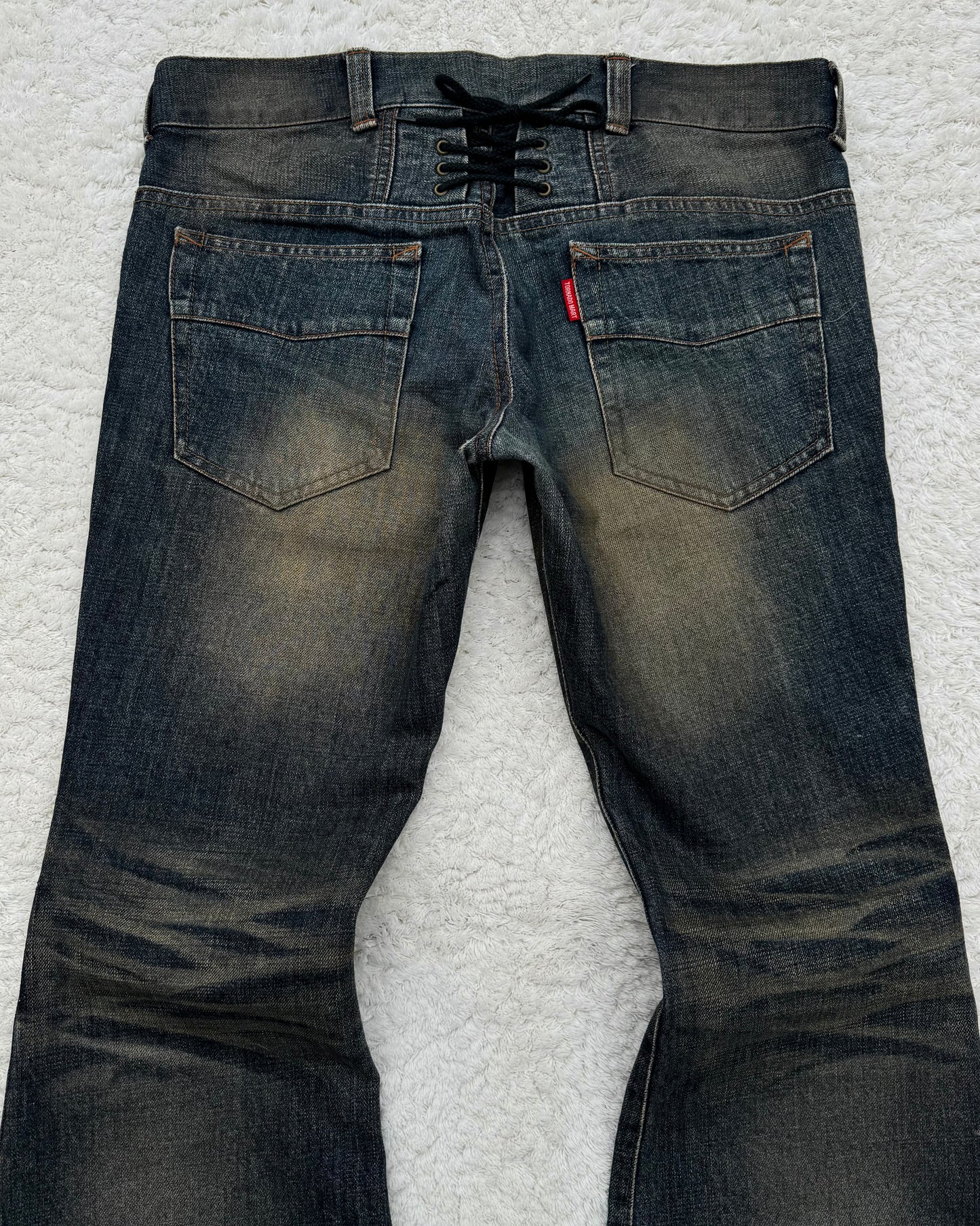 Tornado Mart Whisker Mud Wash Flared Jeans