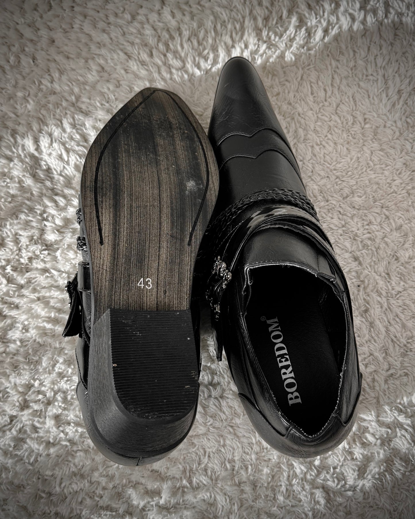 Boredom Belted Pointed Dress Boots