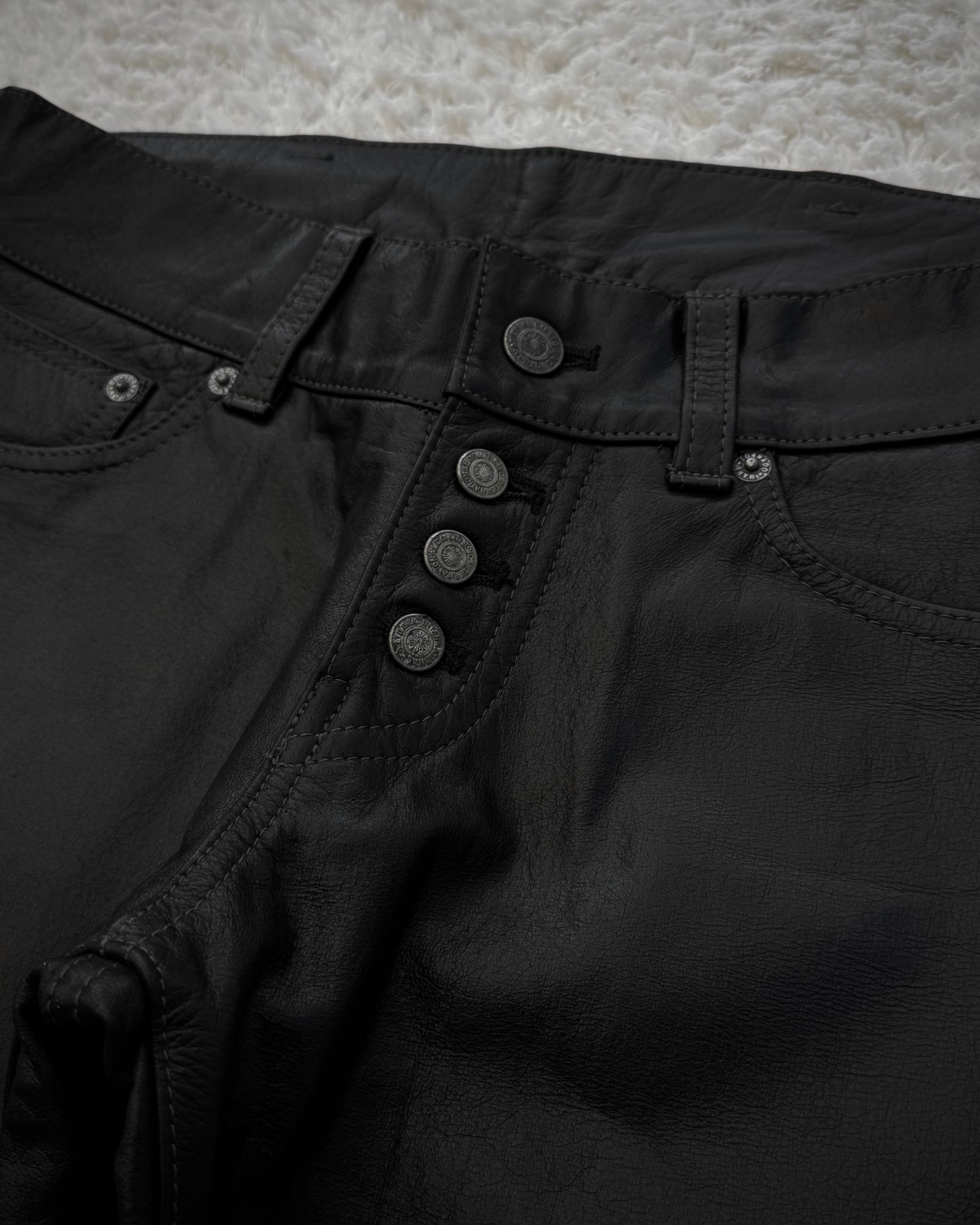 Tornado Mart Flared Buffalo Leather Pants