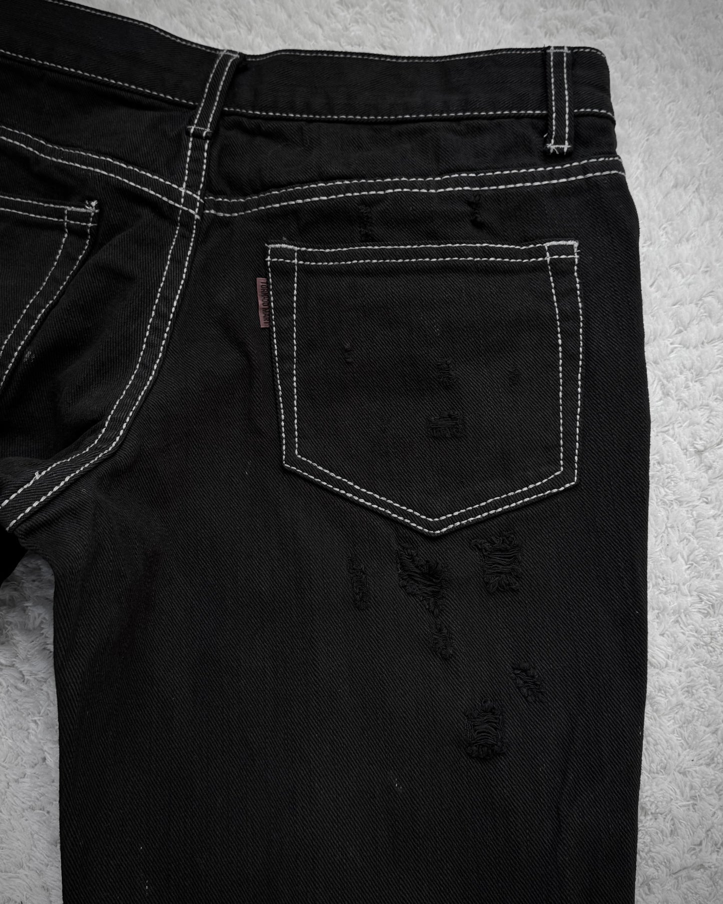 Tornado Mart Contrast Washed Flared Jeans