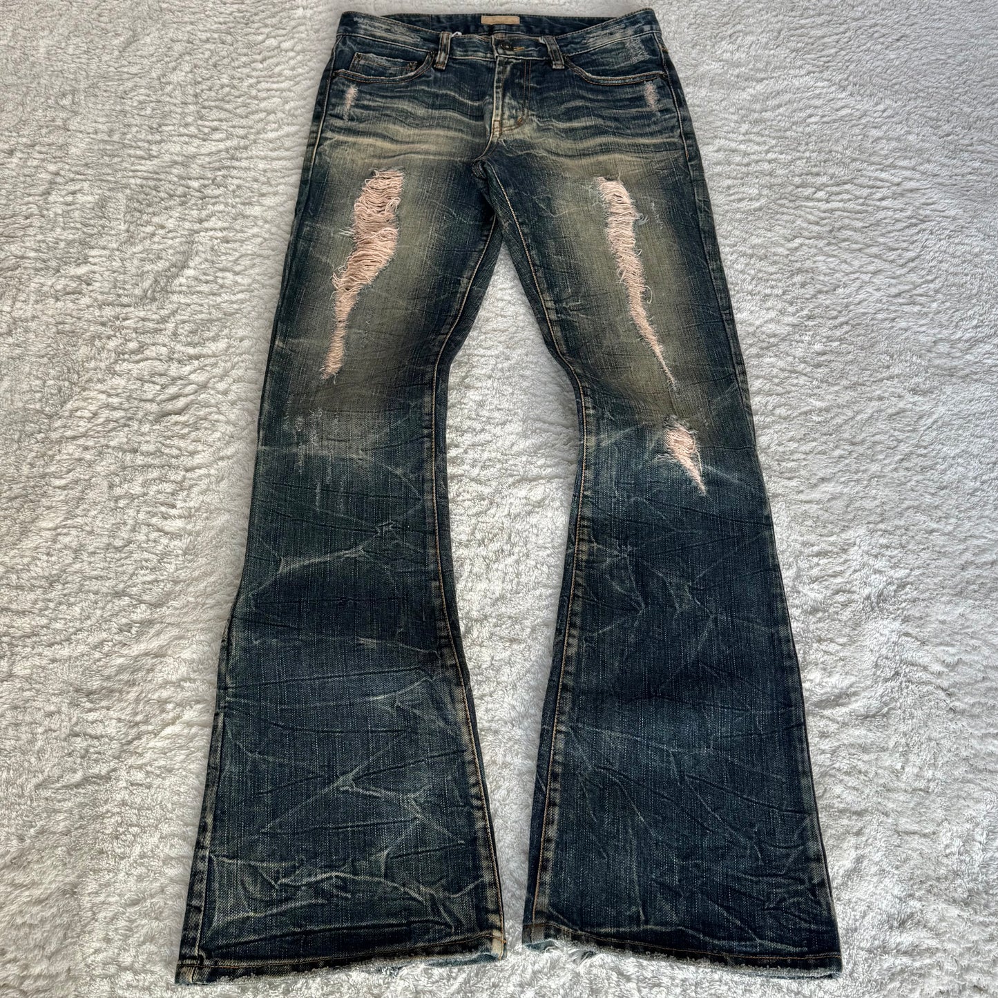 G.O.A Vintage Distressed Flared Jeans