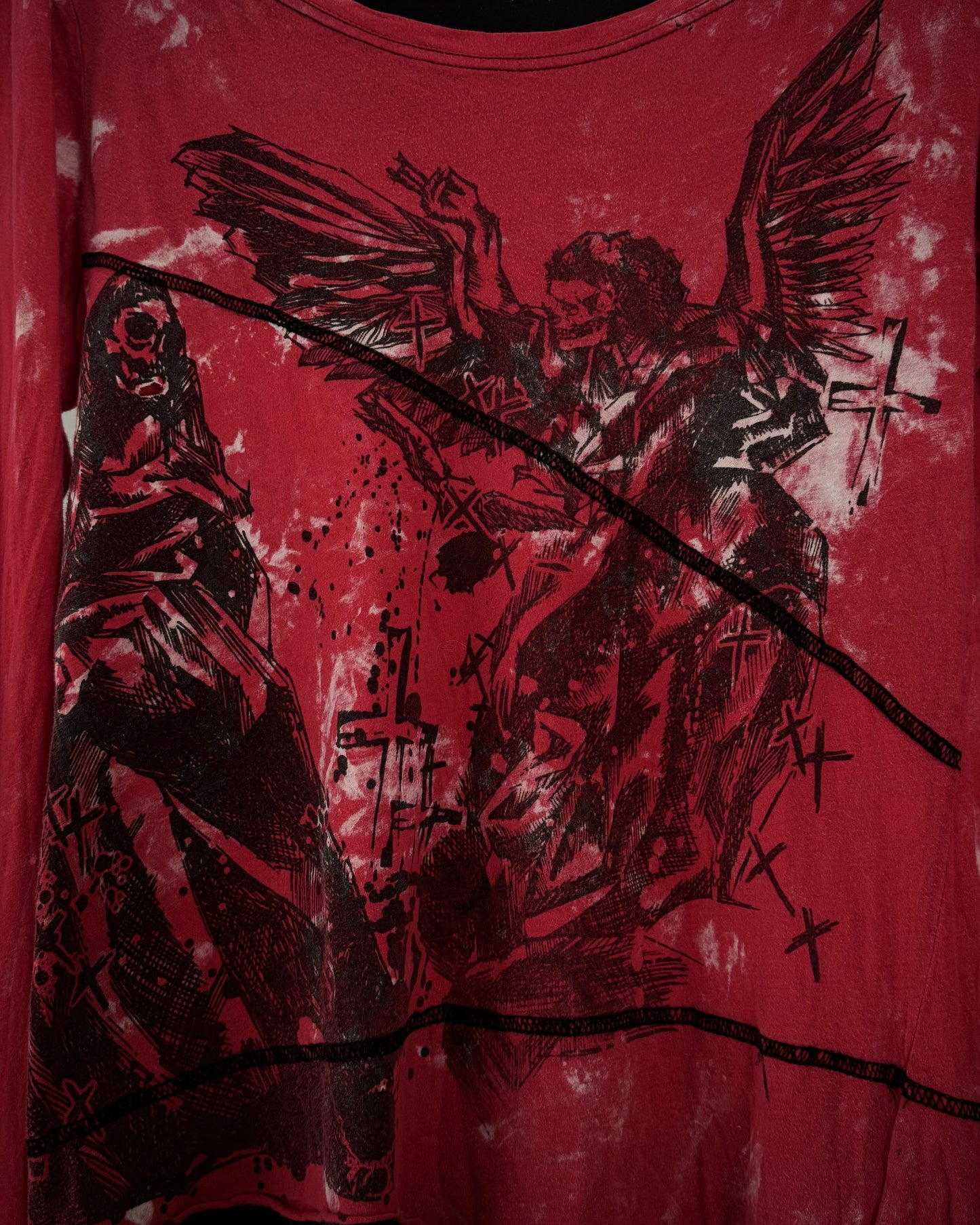 h.Anarchy Double Layered Asymmetrical Raw Cut Longsleeve