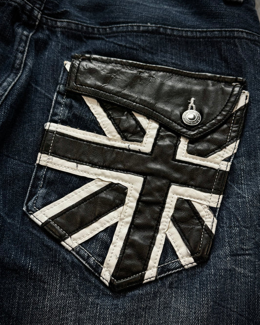 Root Three UK Flag Denim Shorts