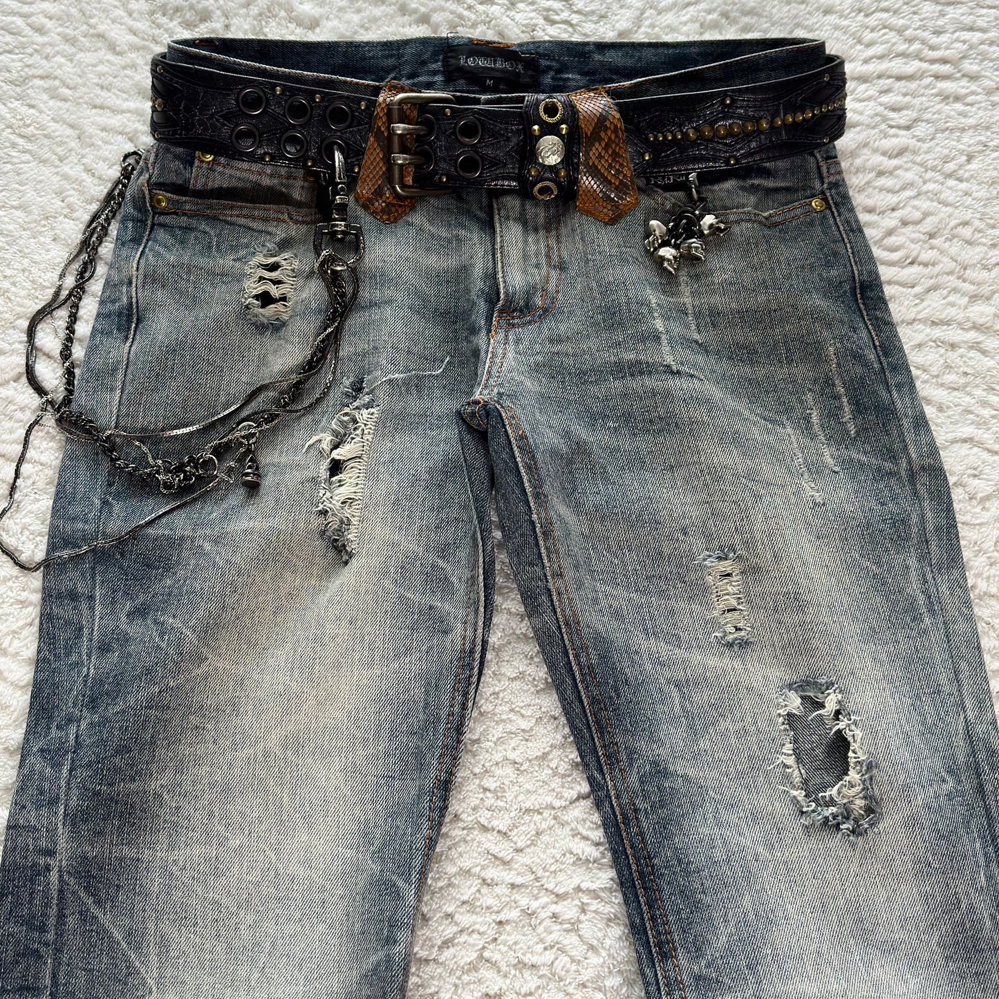 LowBox Python Detailed Bootcut Flared Jeans