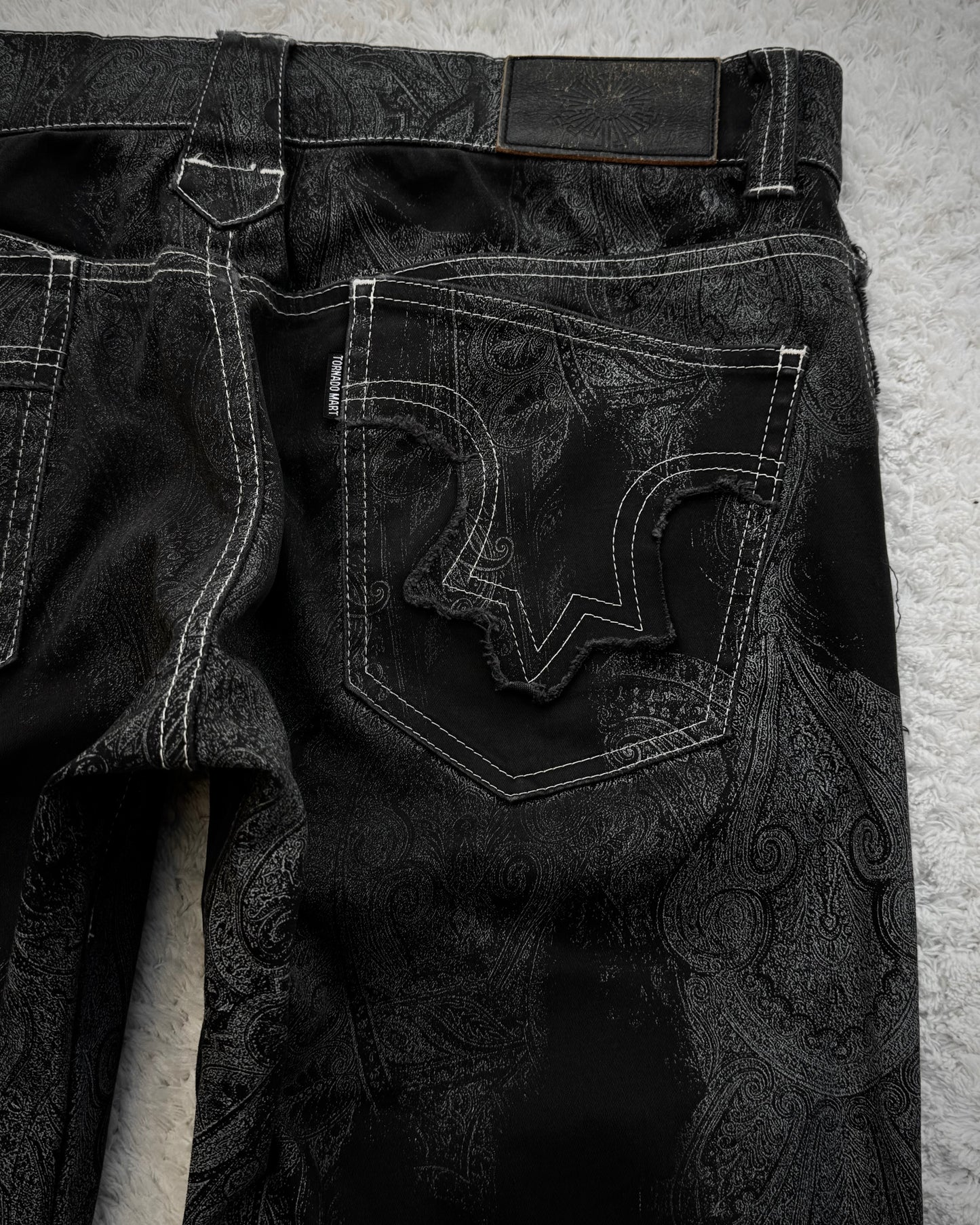 Tornado Mart Contrasted Paisley Flared Pants