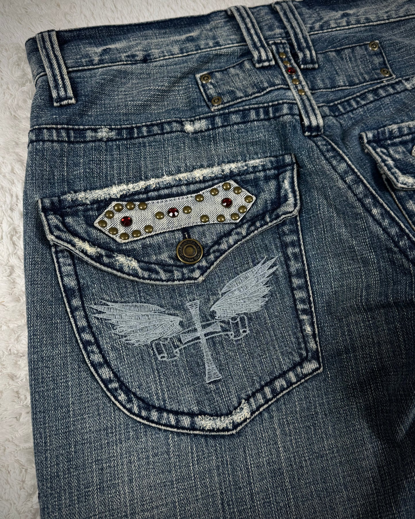 Ultimax Vintage Studded Spiral Flared Jeans