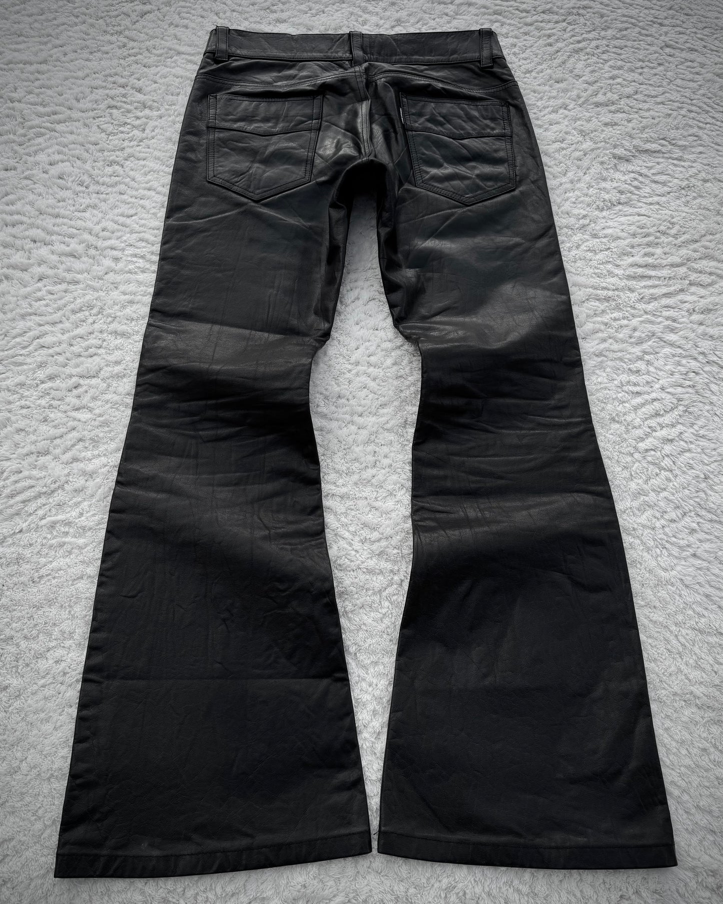 Tornado Mart Cowhide Leather Flared Pants