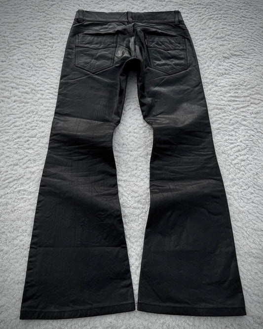 Tornado Mart Cowhide Leather Flared Pants