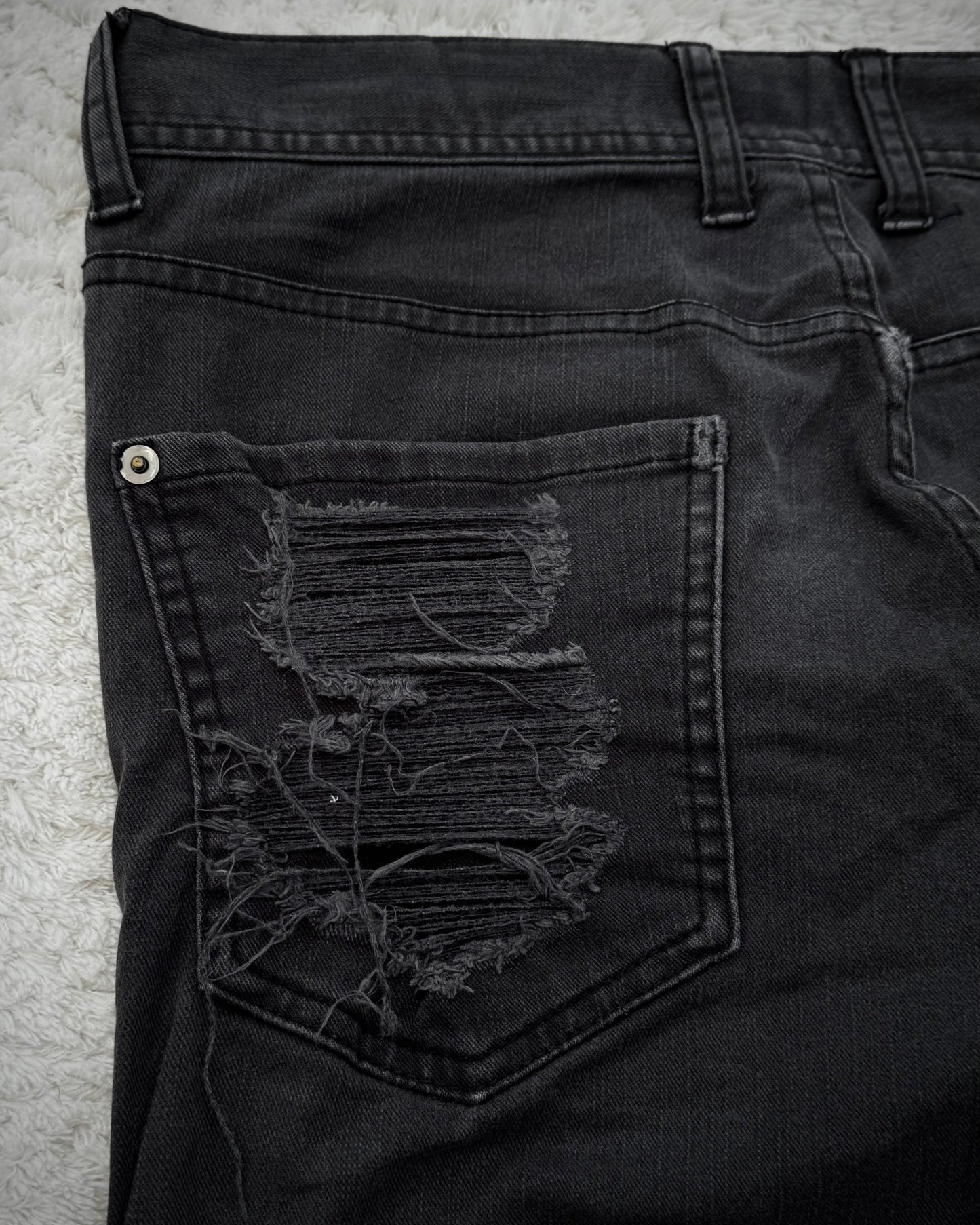 Glad News Repaired Distressing Zippered Skinny Bootcut Jeans