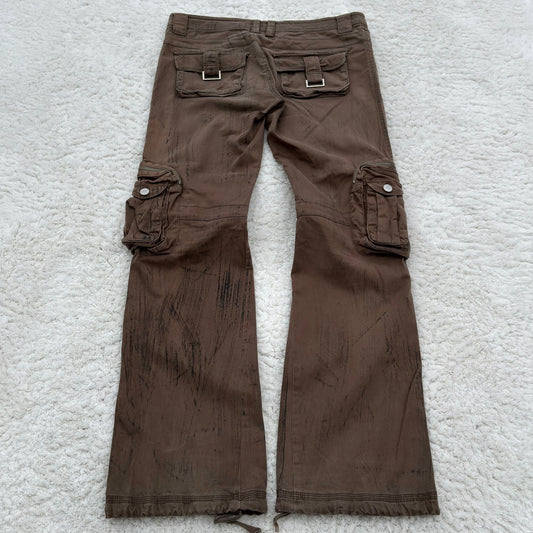 Glad News Earthy Textured Bootcut Cargo Pants