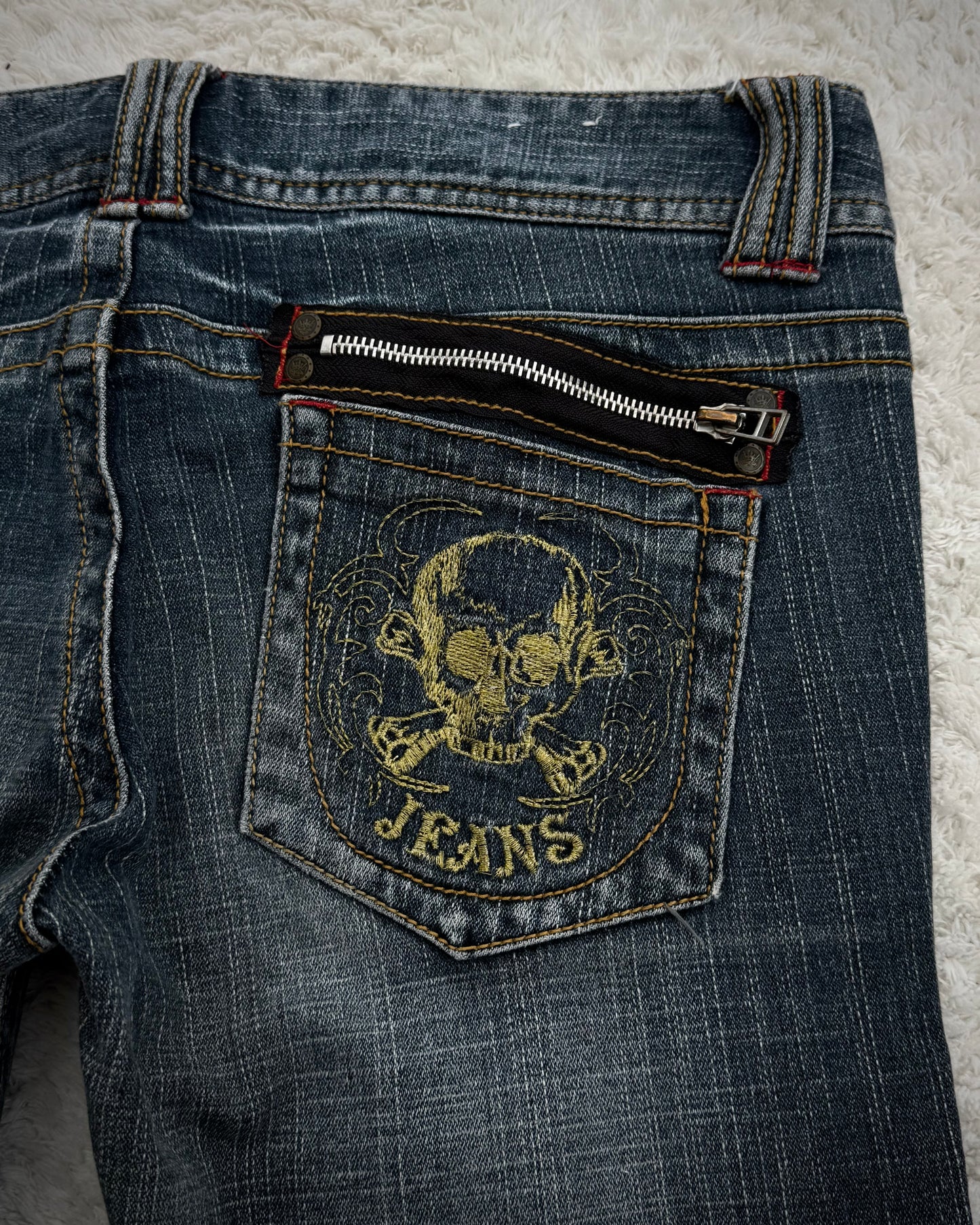 Japanese Brand Skull Design Flared Jeans