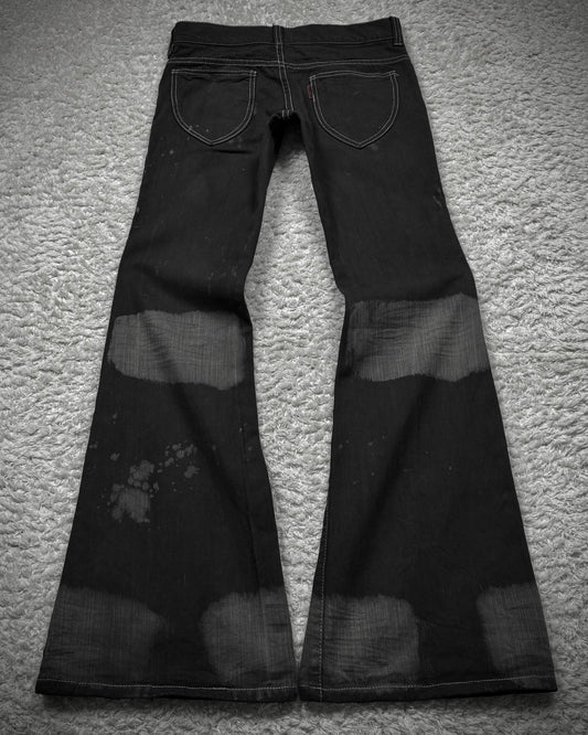 Tornado Mart Smoked Charcoal Washed Flared Jeans