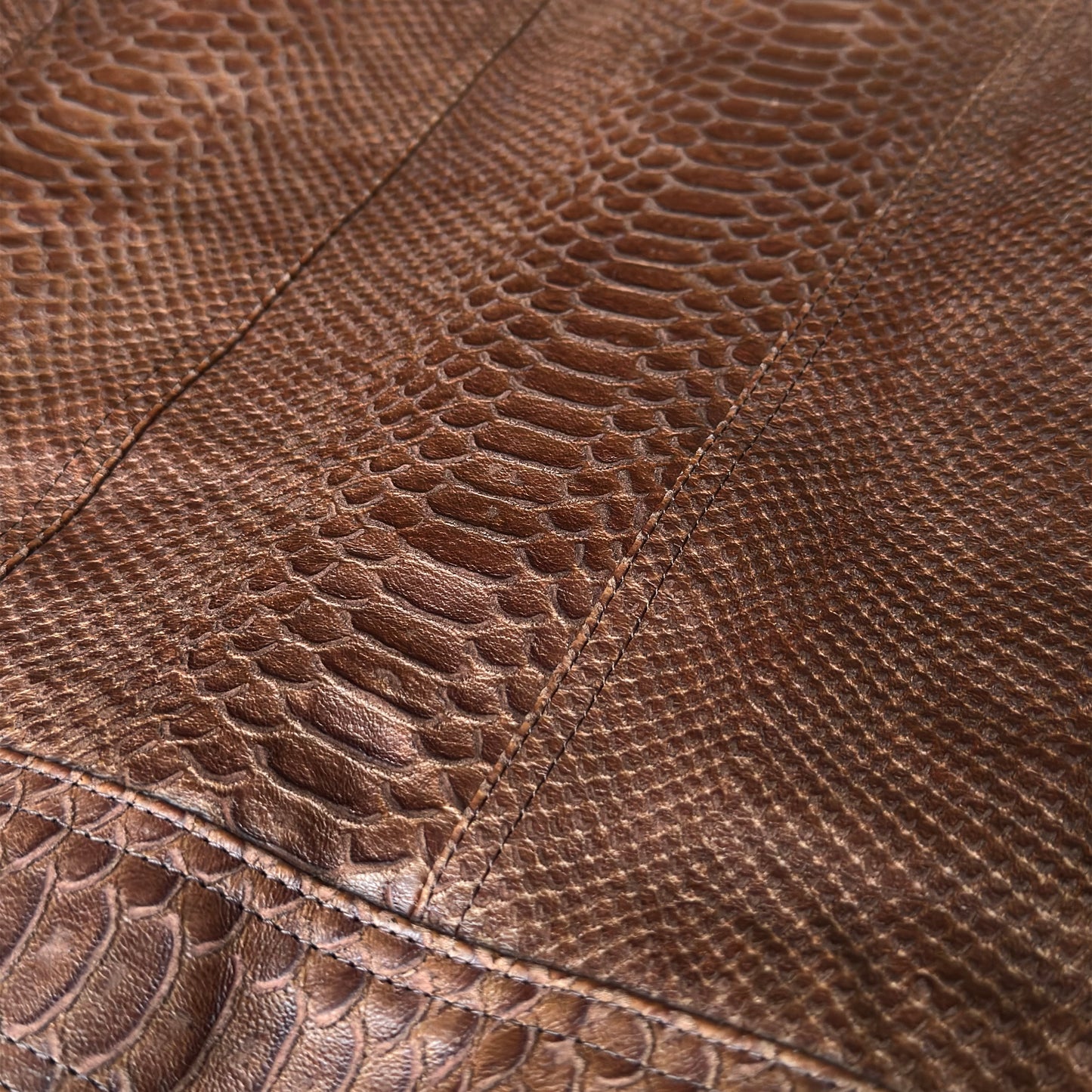 Tornado Mart Snakeskin Pattern Leather Jacket