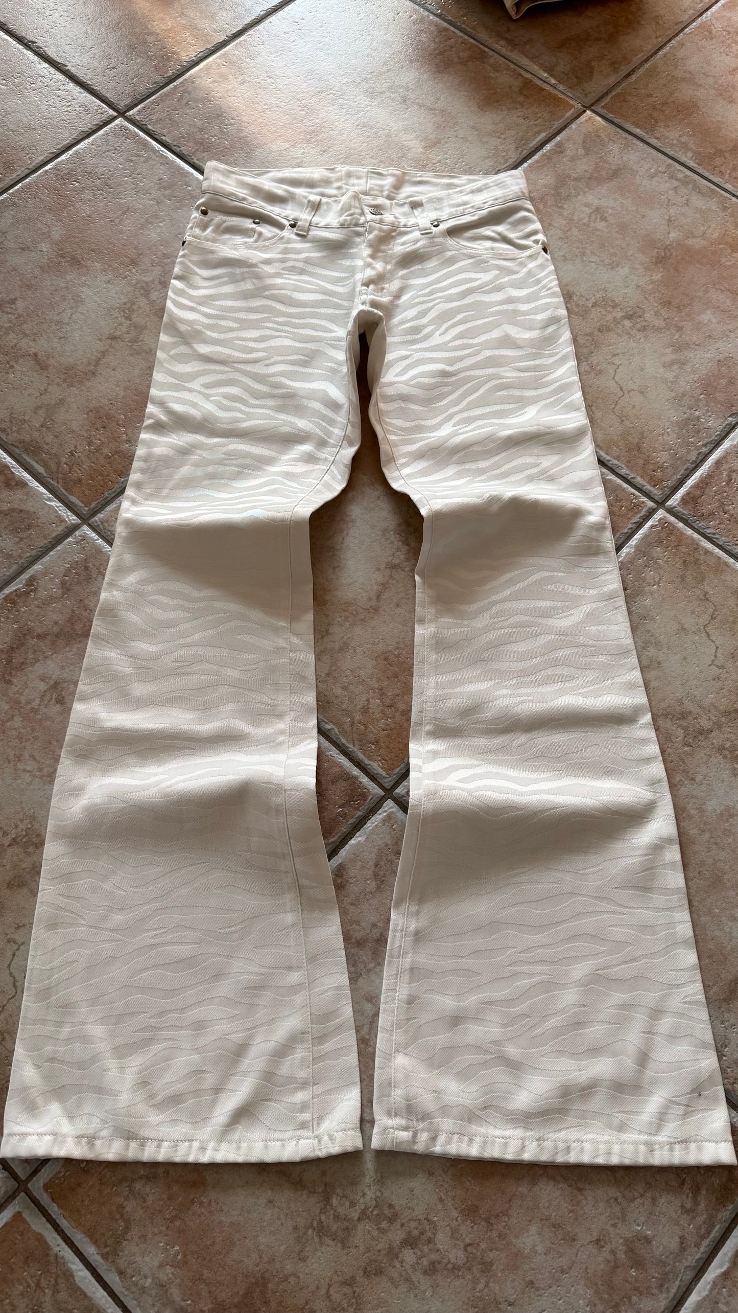 Tornado Mart Woven Stripes Flared Pants