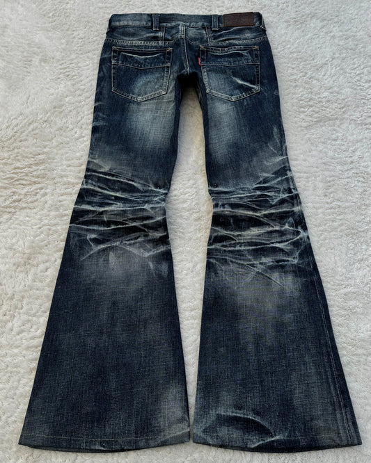 Tornado Mart Ice Storm Washed Flared Jeans
