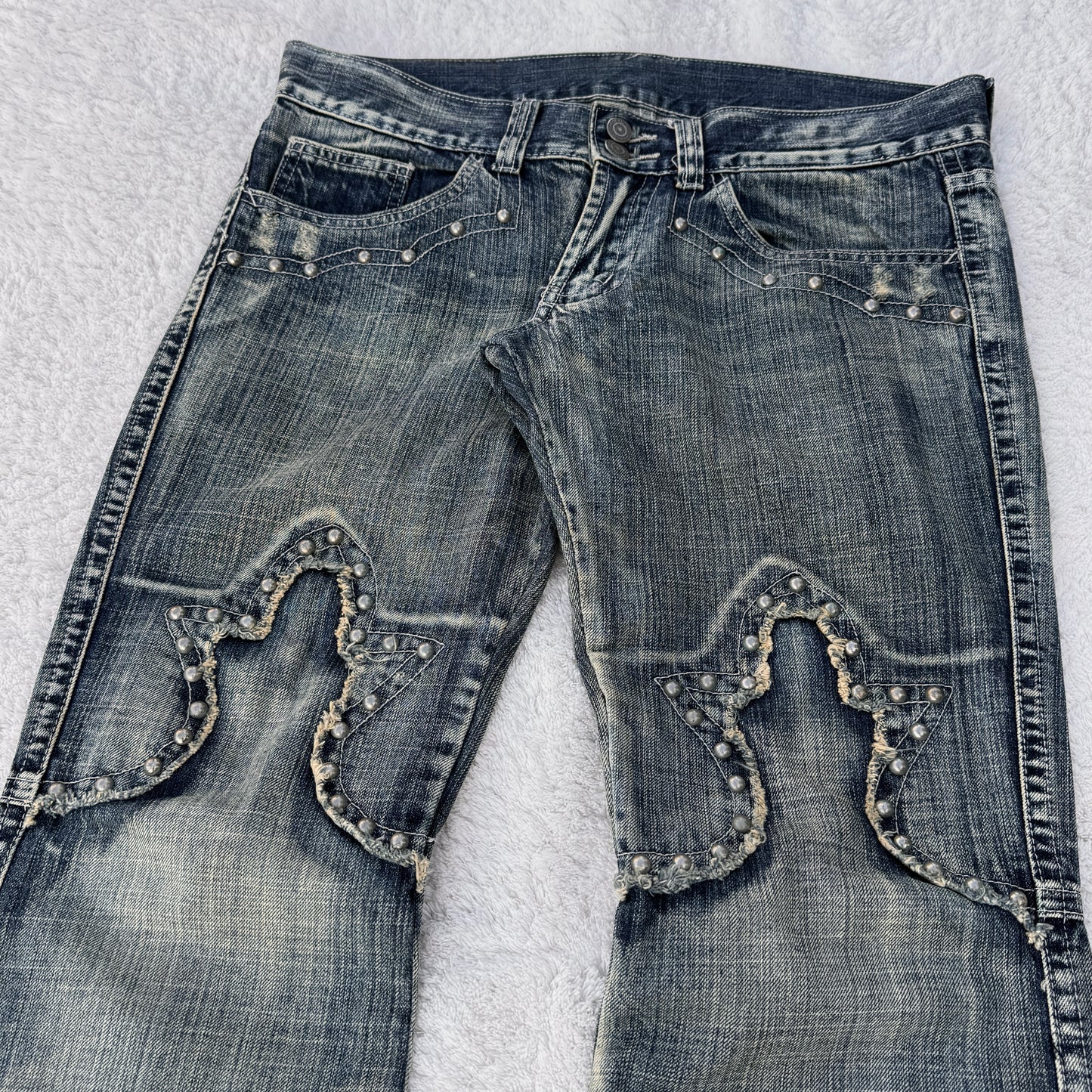 Tornado Mart Studded Flared Jeans
