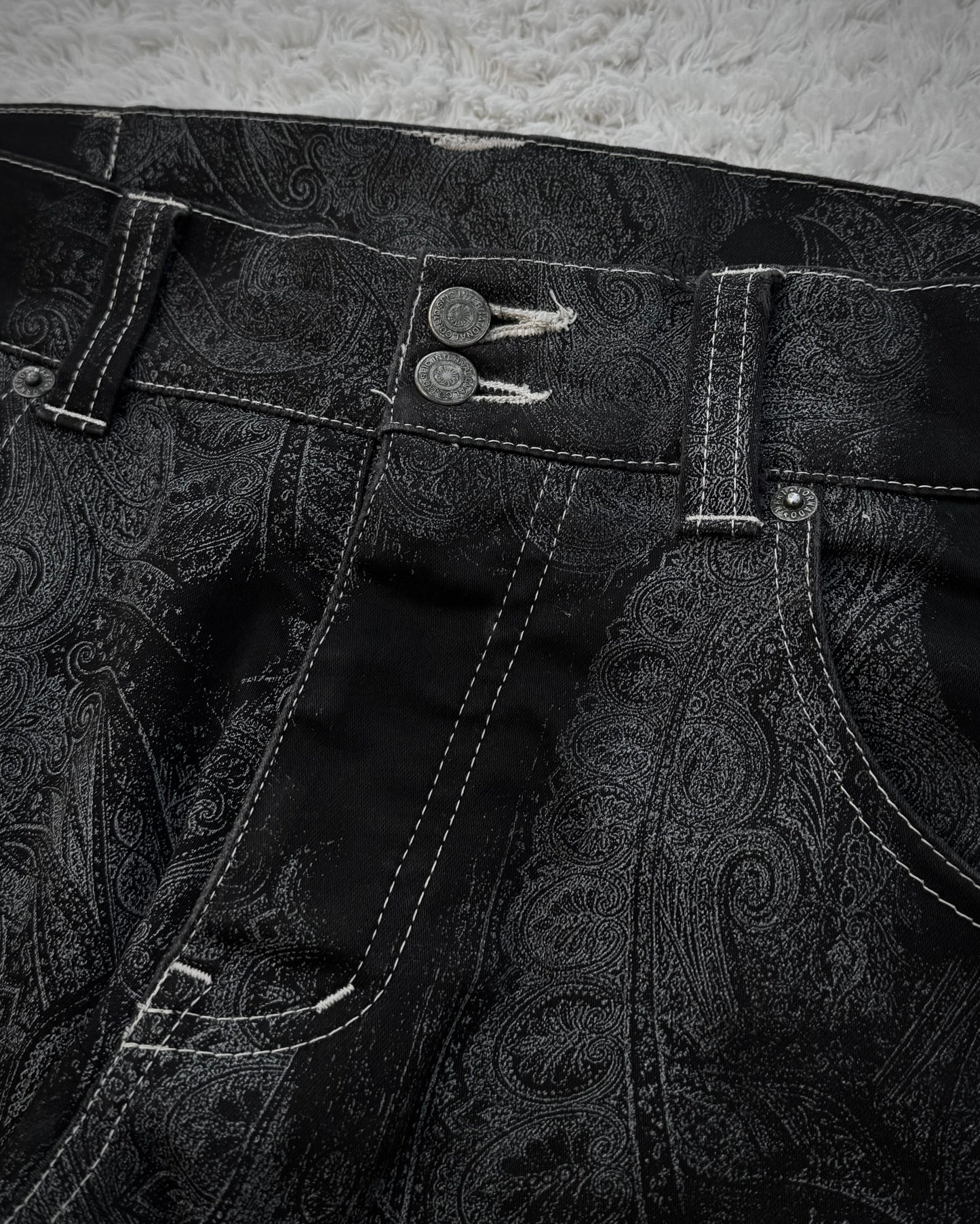 Tornado Mart Contrasted Paisley Flared Pants