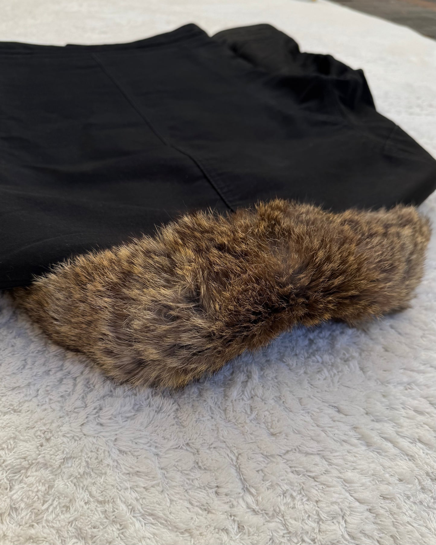 Shellac Rabbit Fur Collar Jacket