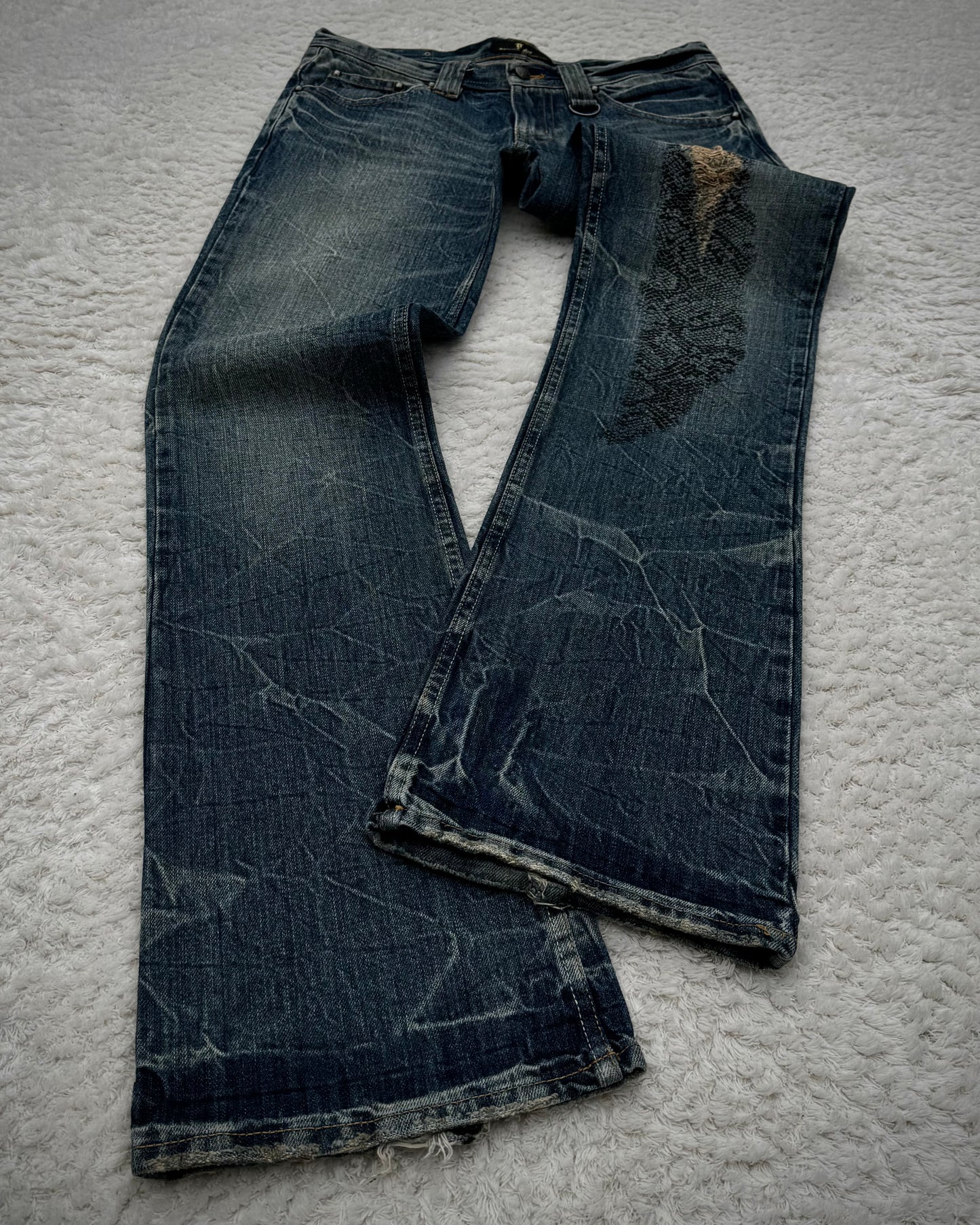 Midas Snakeskin Printed Bootcut Jeans