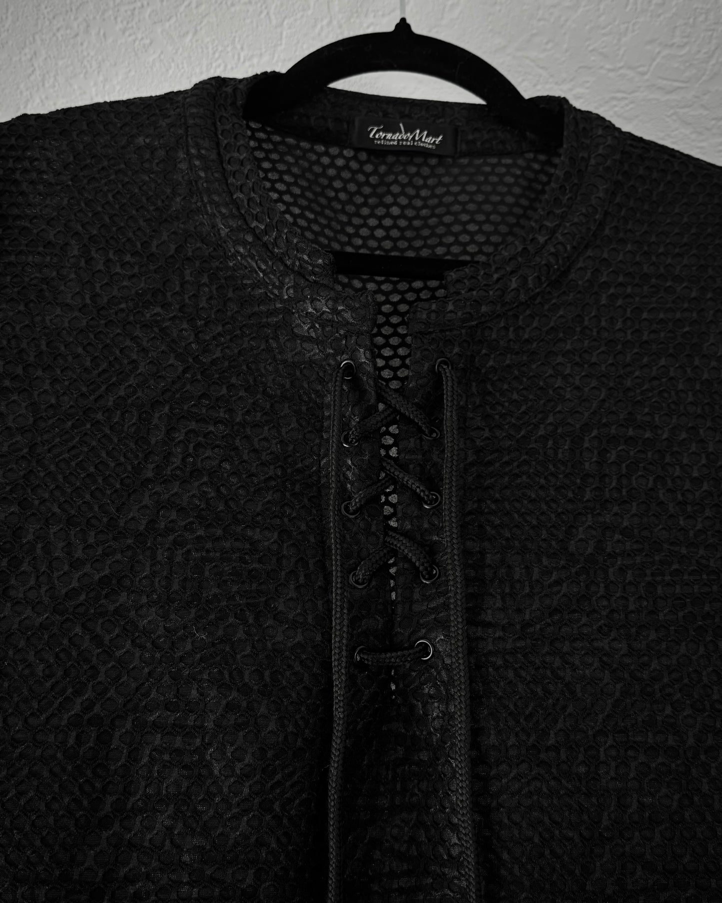 Tornado Mart Lace Up Textured T-Shirt