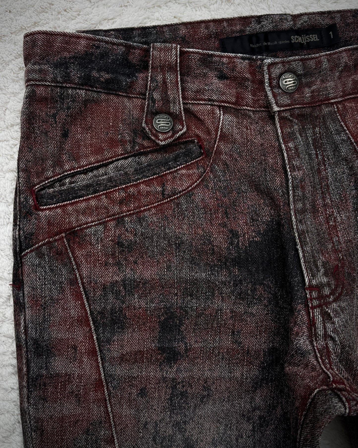 Schlüssel Blood Washed Snake Hardware Bootcut Pants