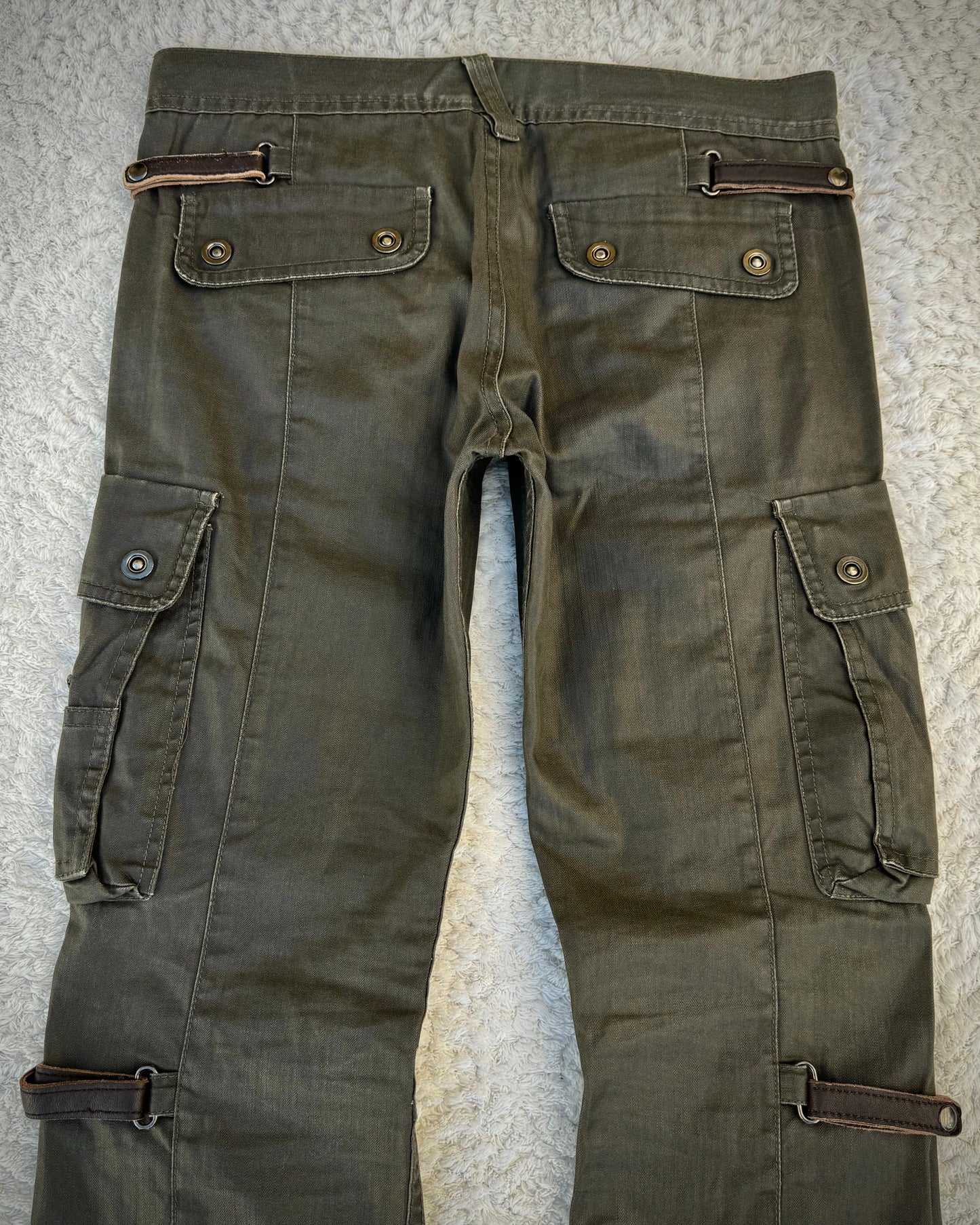 Tornado Mart Waxed Gas Mask Bootcut Cargo Pants