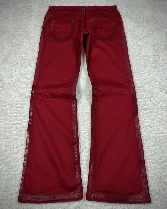 Semantic Design Crimson Waxed Studded Bootcut Jeans
