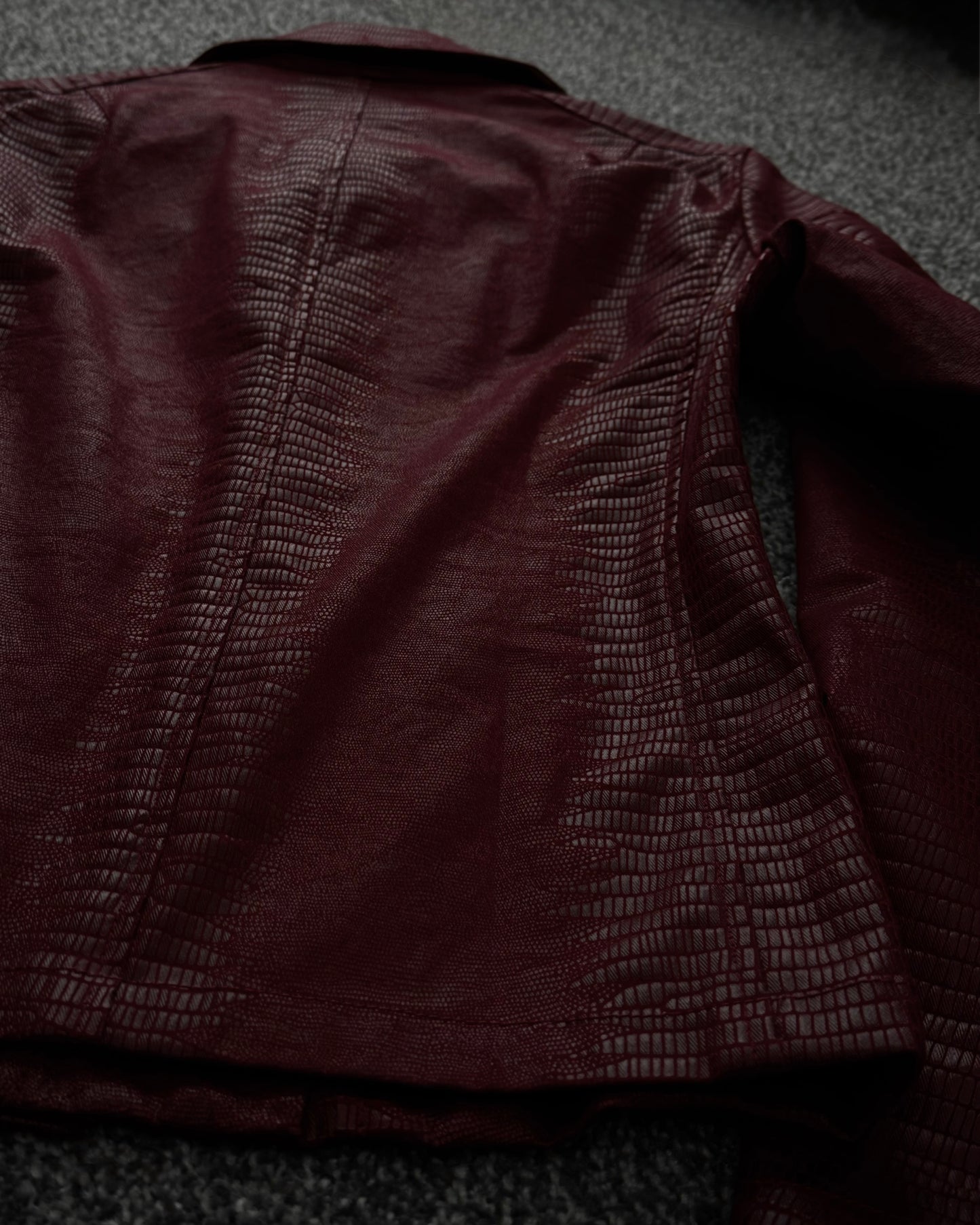 Tornado Mart Crimson Reptile Pattern Waxed Jacket