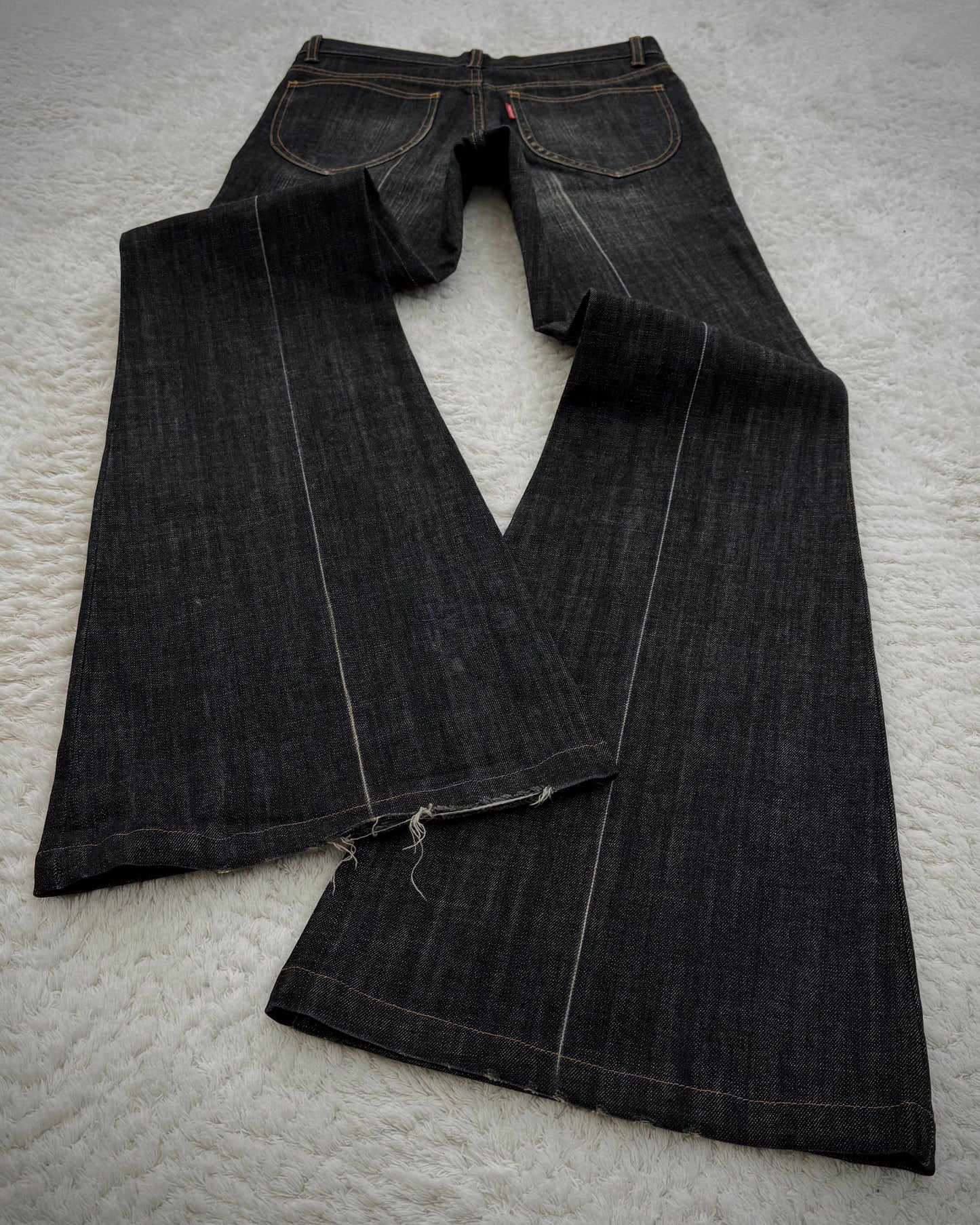 Tornado Mart Mud Claw Marks Washed Bell Bottom Flared Jeans